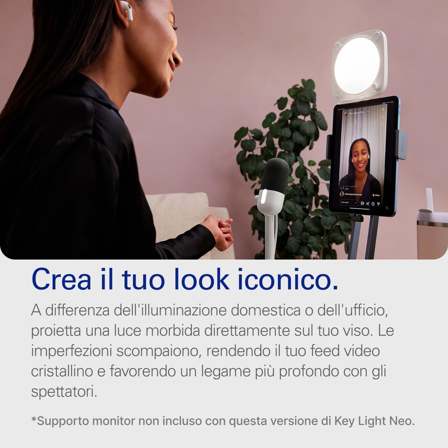 Detalle de Elgato Key Light Neo (Senza Supporto) — Luce LED professionale per videochiamate e streaming