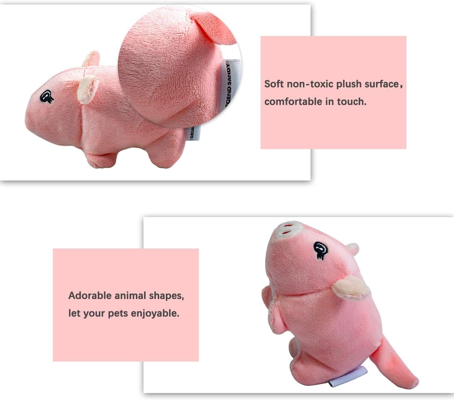 Detalle de LEGEND SANDY squeaky plush dog toys pack