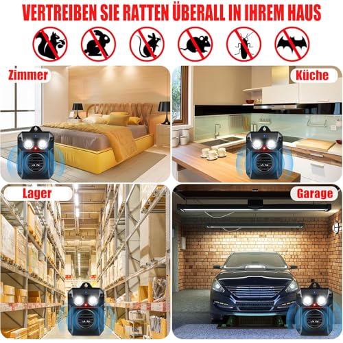 Thumbnail 6 de Elezenioc Marderabwehr – Ultraschall + Blitzlicht für Auto, Dachboden, Garten