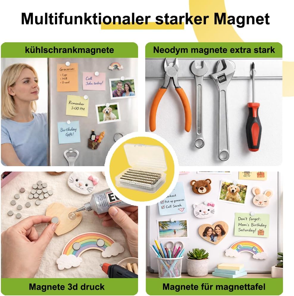 Thumbnail 3 de 105 Stück Mini Neodym-Magnete 10x3 mm – stark, zuverlässig und vielseitig einsetzbar
