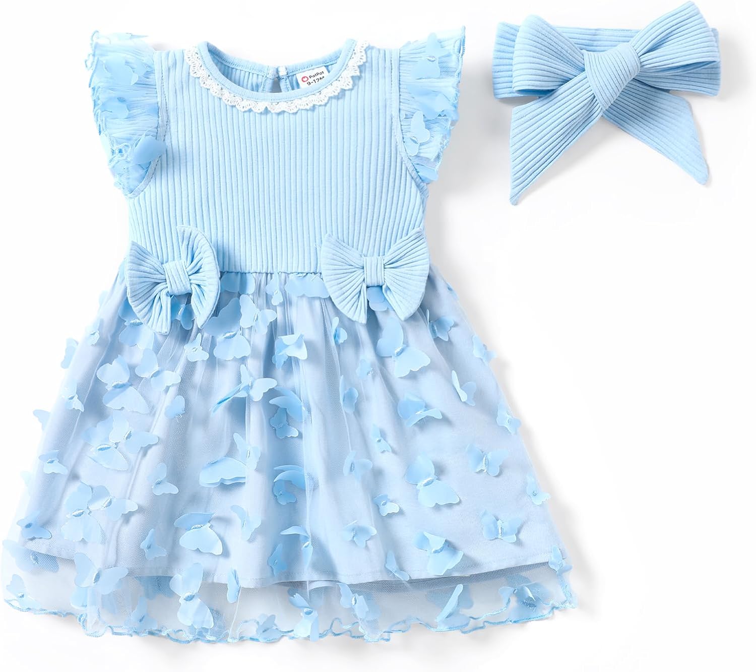 Abito da principessa PATPAT con tulle e pom pom per bambina (manica corta)