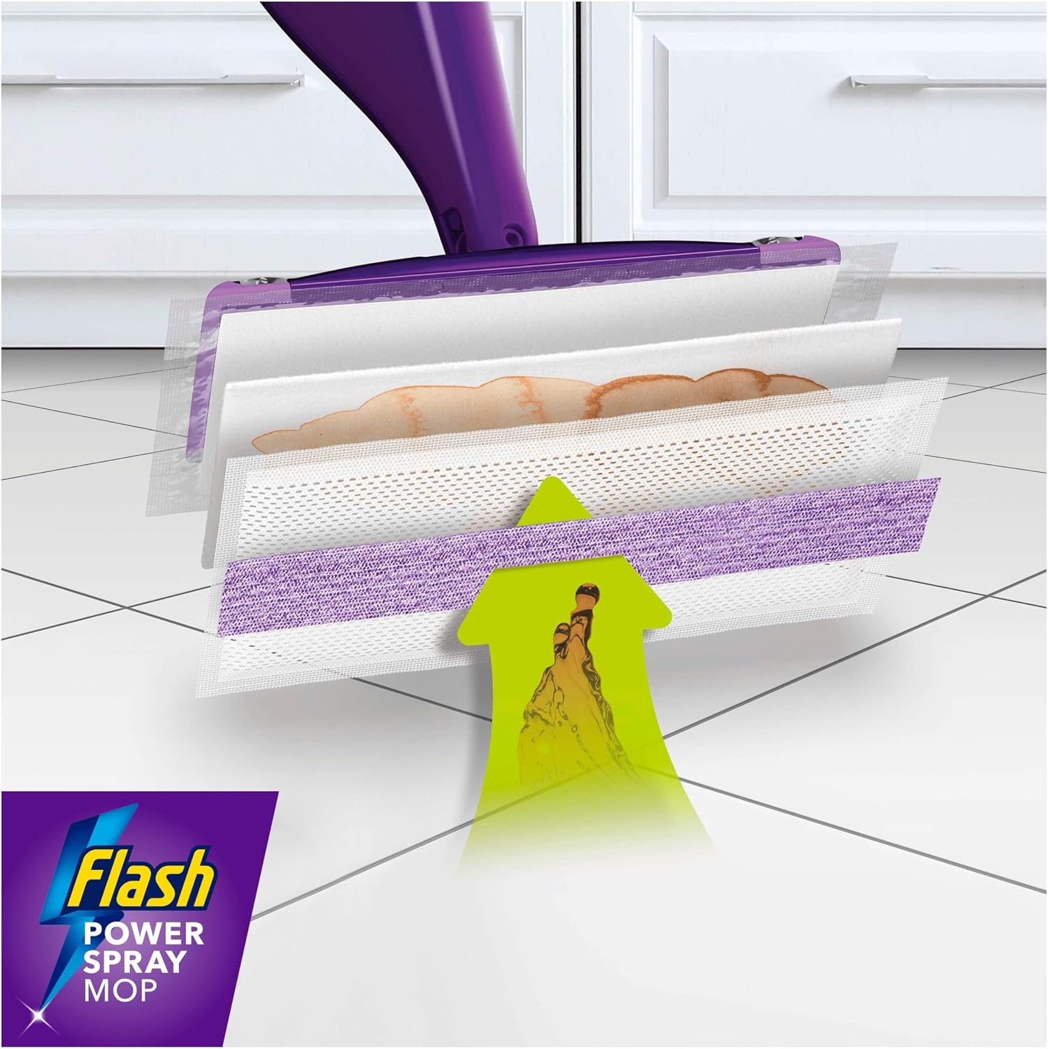 Detalle de Flash Power Spray Mop Floor Cleaner Liquid Citrus 4x1.25L