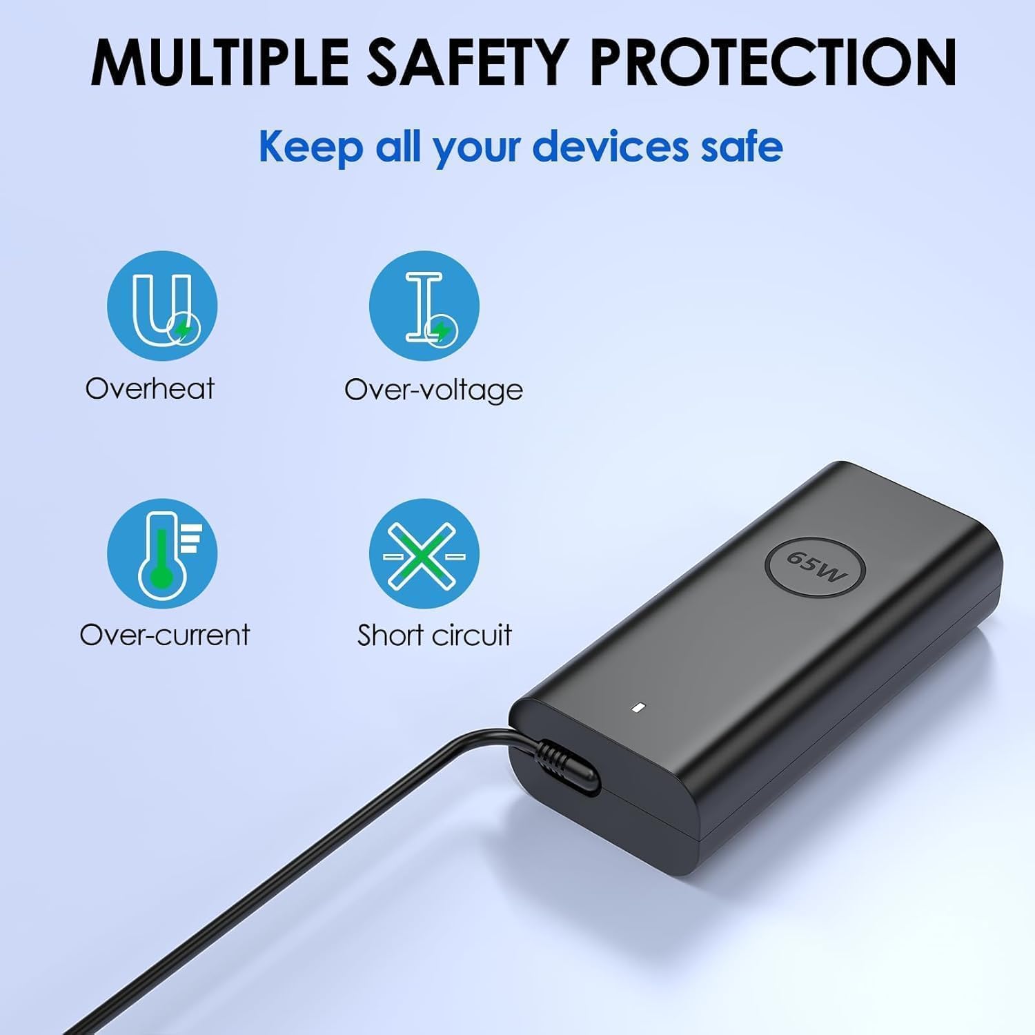 Thumbnail 5 de MAXPOR New Slim 65W USB-C Laptop Charger (Type-C) for Dell Latitude, XPS, Inspiron and Chromebook