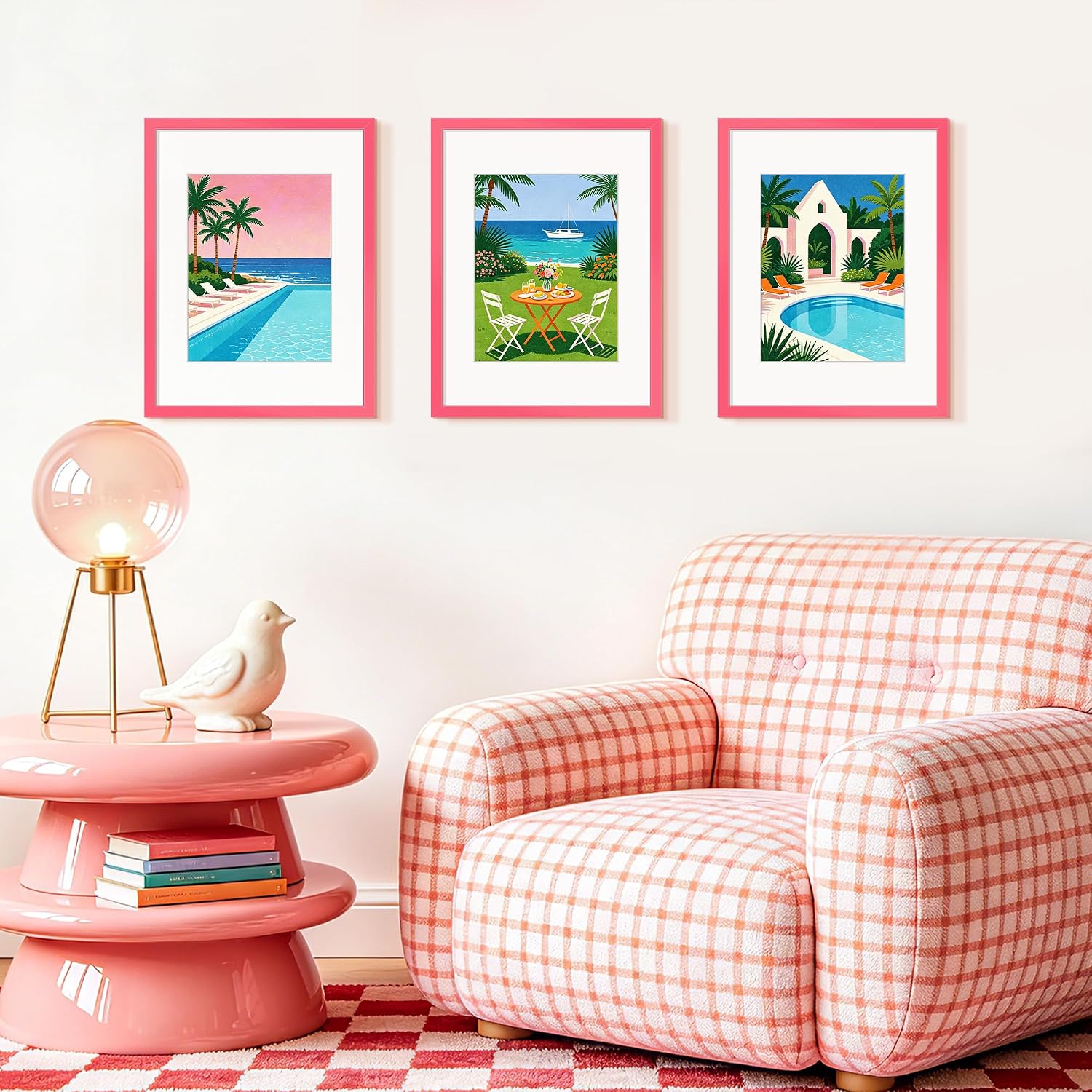 Detalle de upsimples 12x16 Inch Pink Picture Frame with Mat (8.5x11 with Mat) or 12x16 without Mat