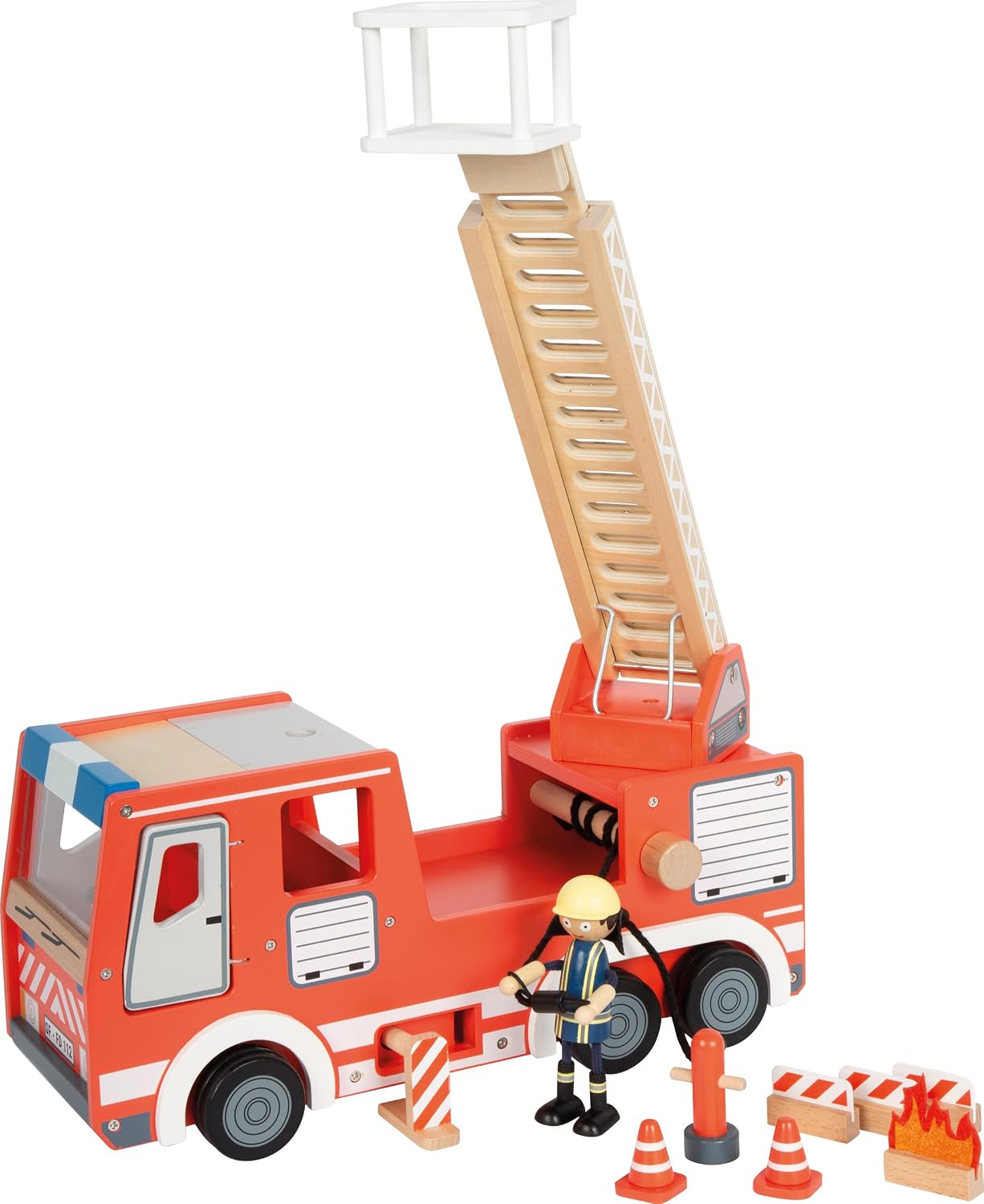 Detalle 2 de small Foot Feuerwehrauto aus Holz 360° Leiter