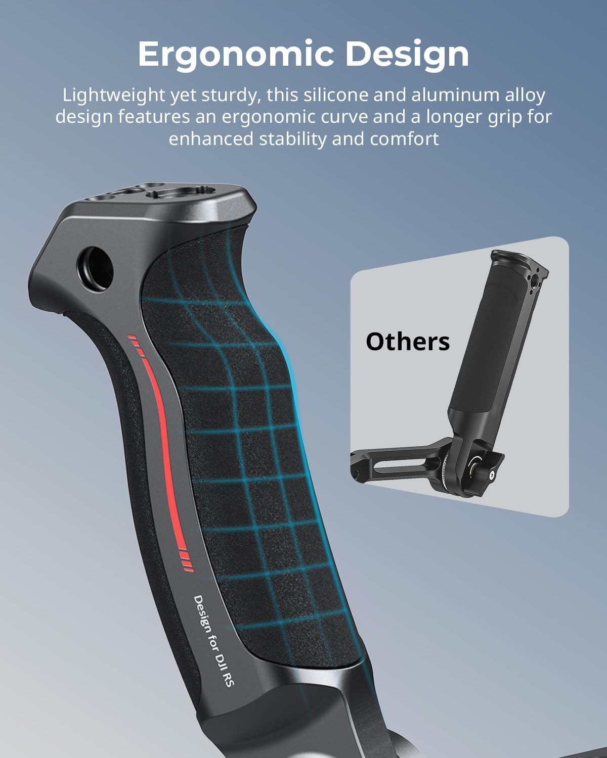Detalle de SMALLRIG Sling Handle für DJI RS 5/RS 2/RSC 2/RS 3/RS 4 – verstellbarer Gimbal-Handgriff mit QD-Buchse
