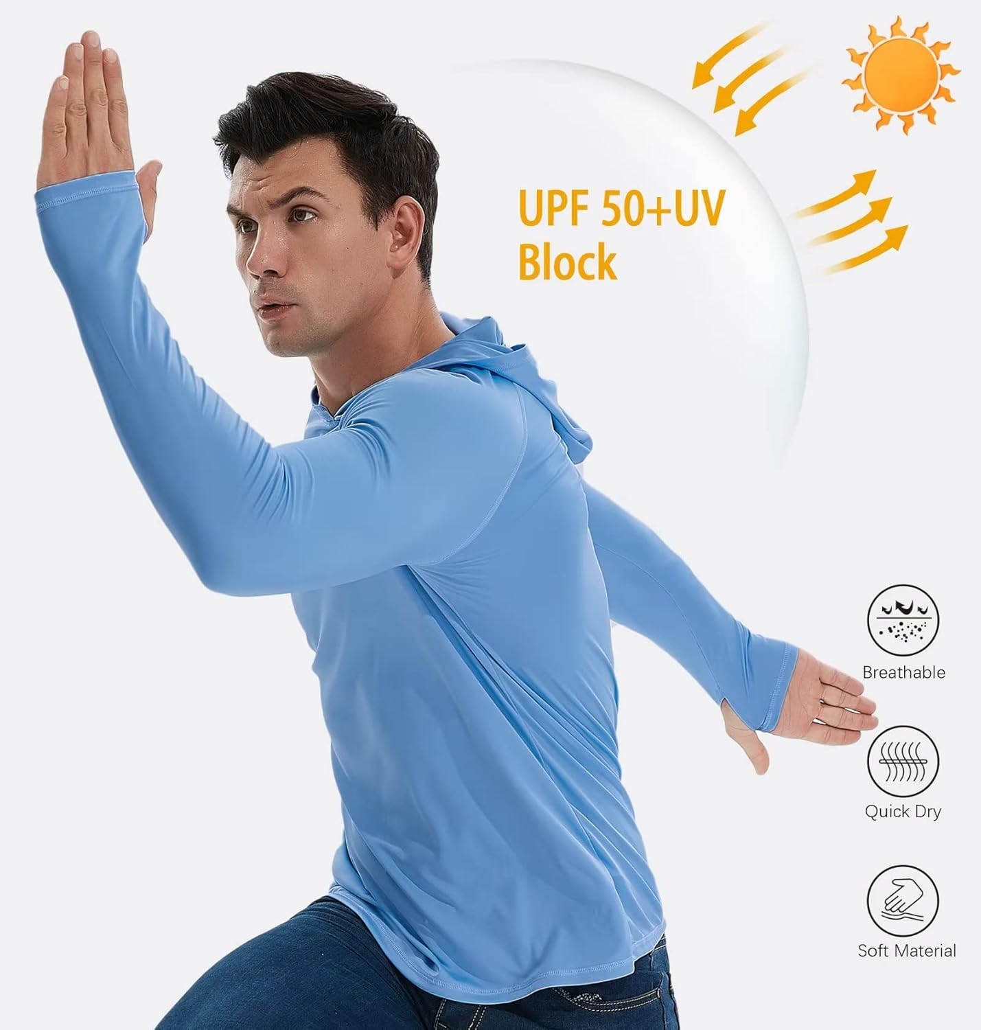Thumbnail 2 de TELALEO 3-Pack Men’s UPF 50+ Sun Protection Lightweight Hoodie