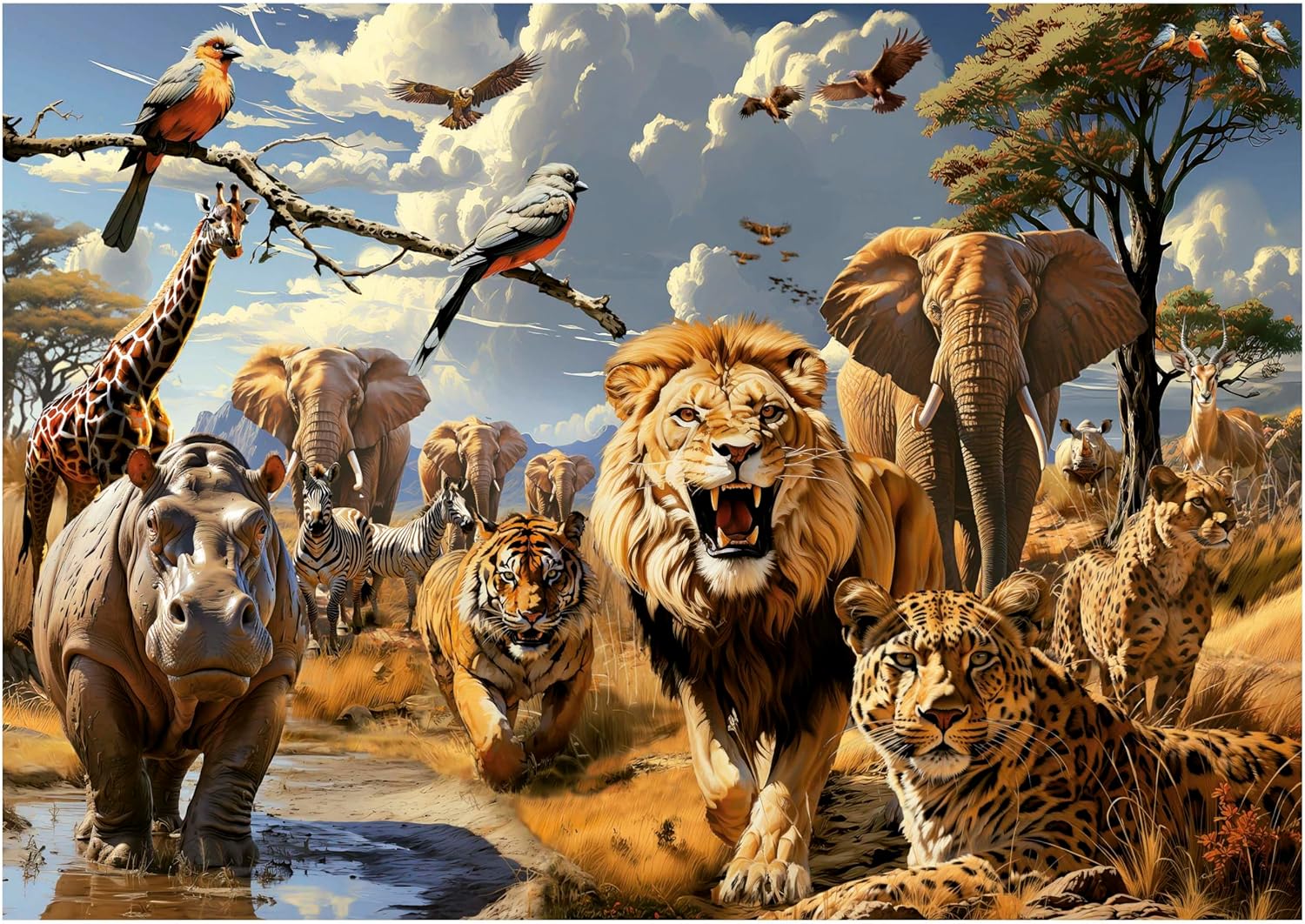 Thumbnail 1 de Puzzle Educa 1000 pièces Animaux sauvages – 68 x 48 cm (à partir de 14 ans)