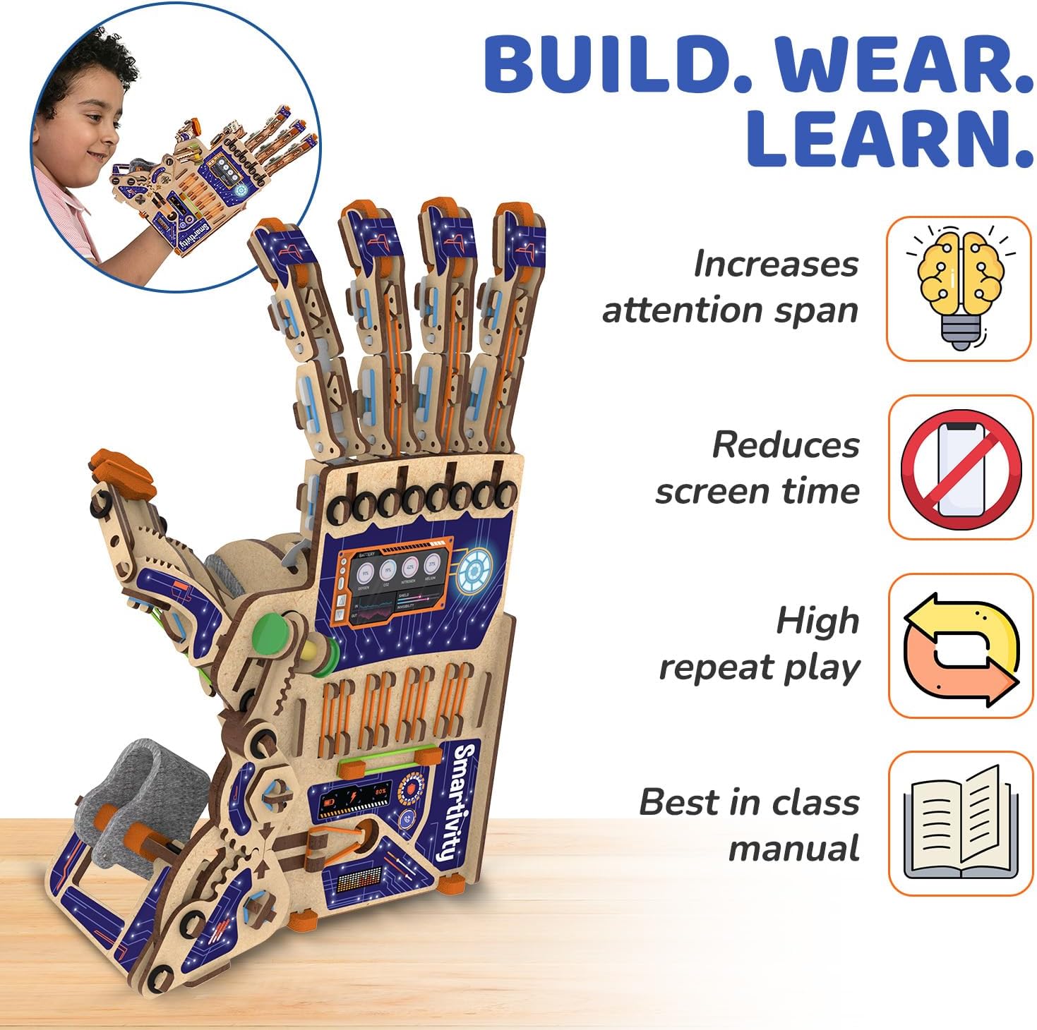 Thumbnail 1 de Smartivity DIY Robotic Mechanical Hand STEM Toy for Kids 8-14