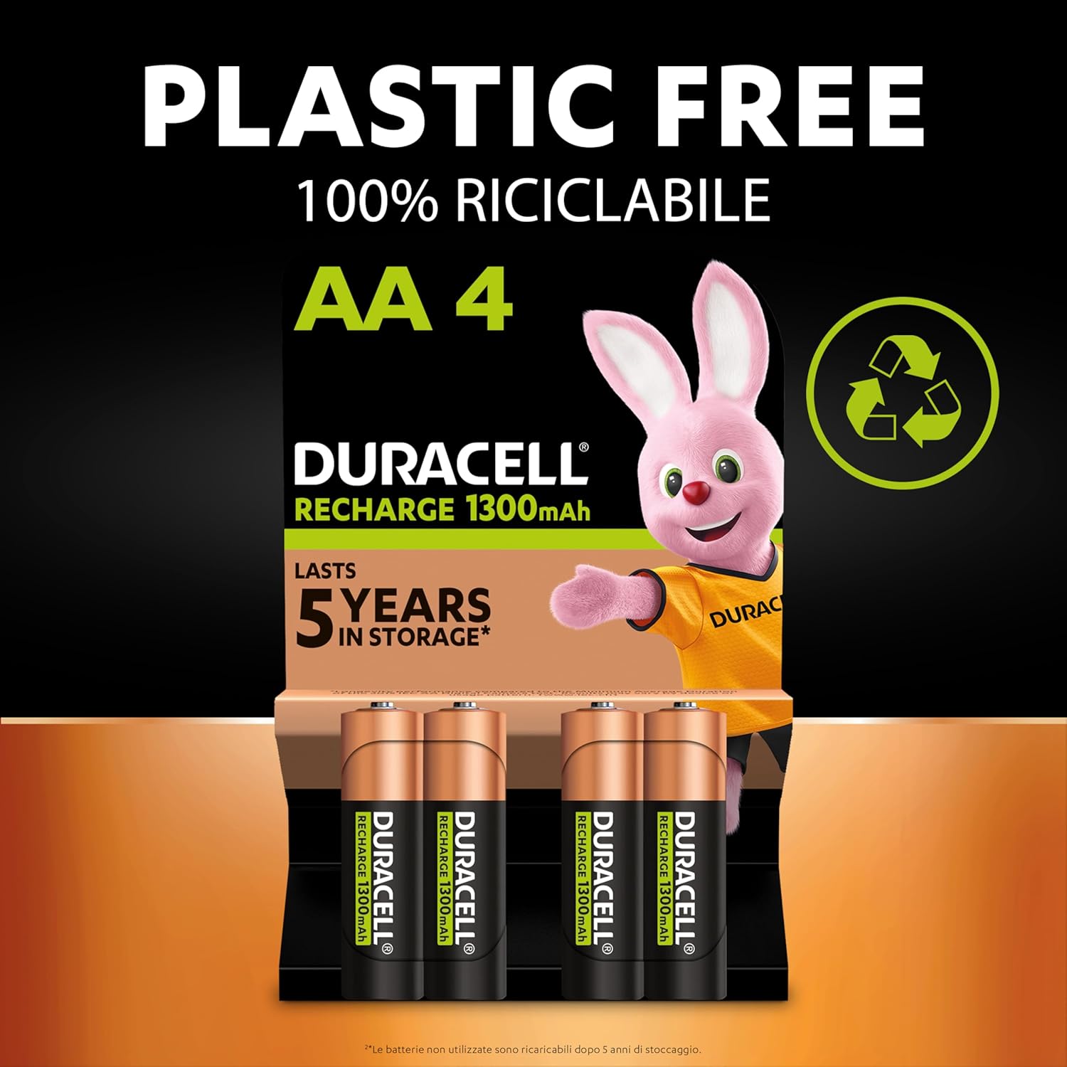 Detalle de Duracell AA Ricaricabili 2500 mAh NiMH (4 pezzi) – pre-caricate, lunga durata