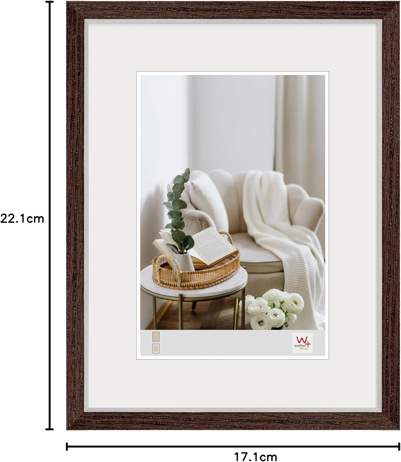 Thumbnail 2 de Cadre photo Hygge Walther Design en bois nussbaum 15x20 cm – NC520N