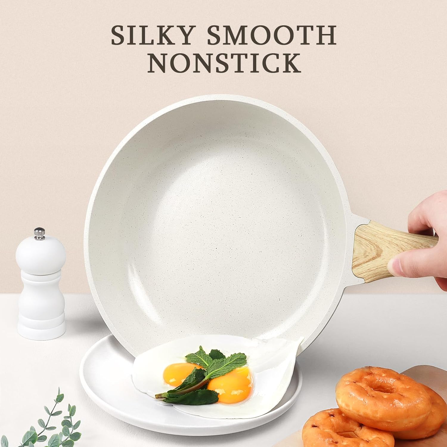 Thumbnail 2 de GiPP Nonstick Skillet Frying Pan Set (White Granite) – 24, 26 & 28cm omelette and frying pans