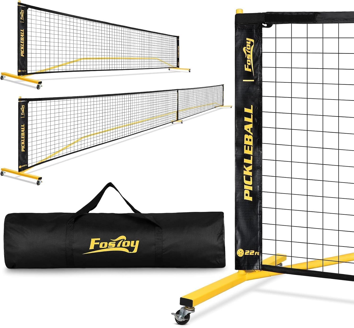 Detalle de Portable Pickleball Net Set with Wheels 22 ft