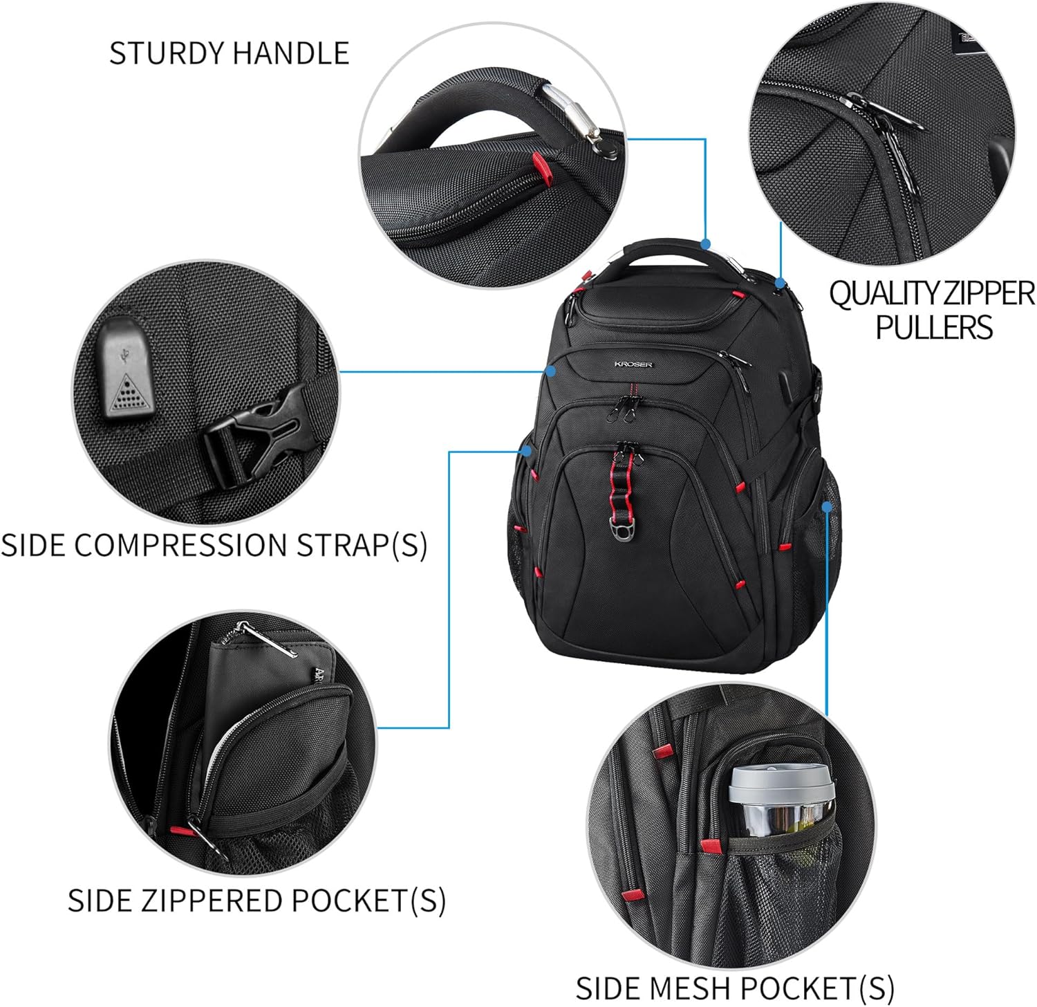 Thumbnail 3 de KROSER Travel Laptop Backpack 44L