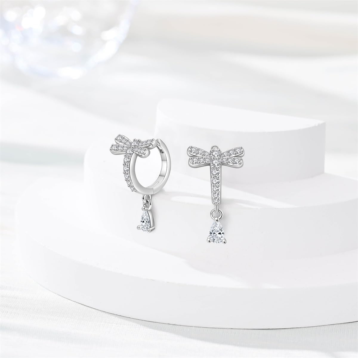 Thumbnail 3 de Vectoflux Damen-Huggie-Ohrringe aus 925 Sterling Silber mit bunten kubischen Zirkonia