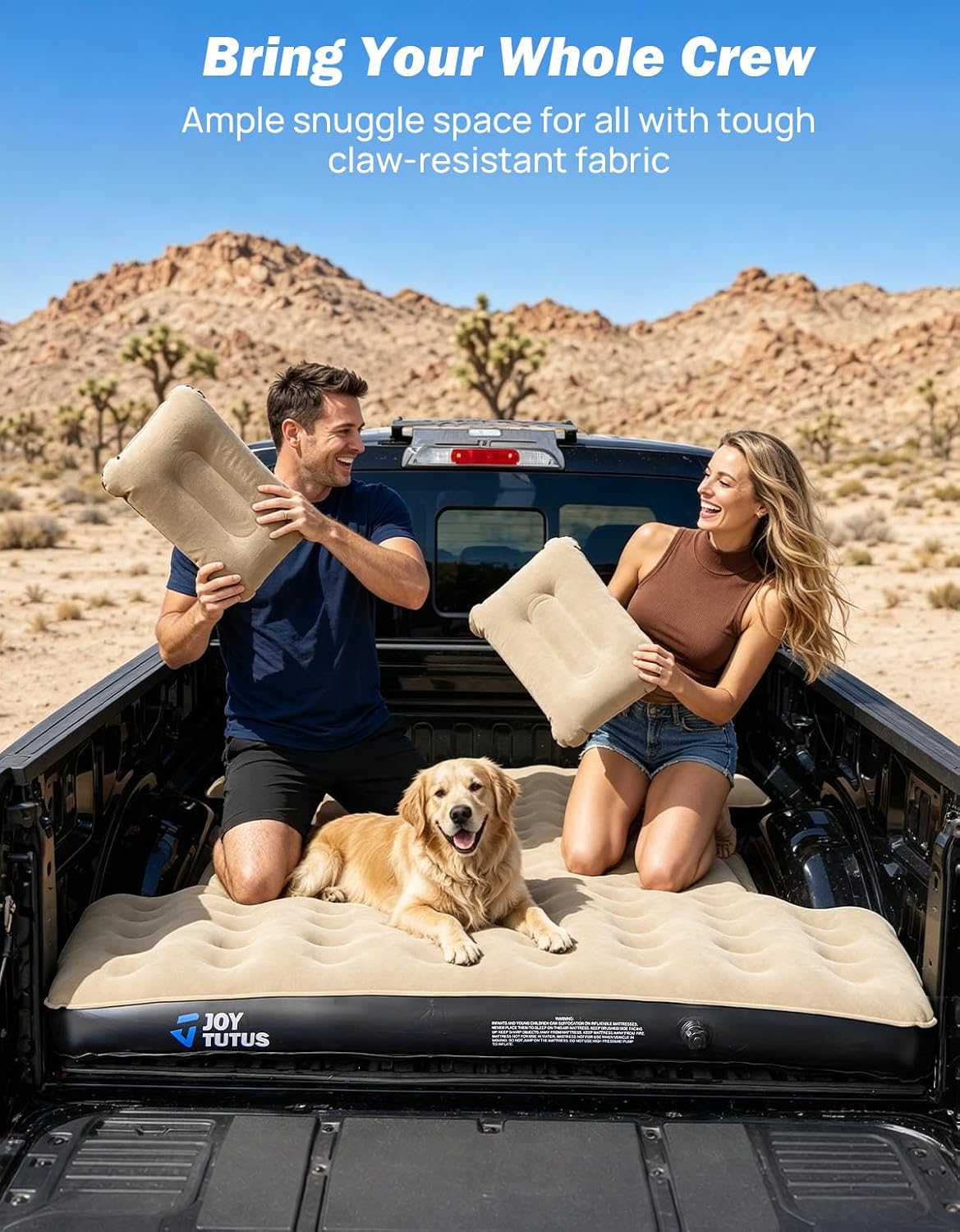 Thumbnail 1 de JOYTUTUS Truck Bed Mattress for 5.5-5.8Ft - Full Size Inflatable Mattress with Cup Holder and Cavity Design