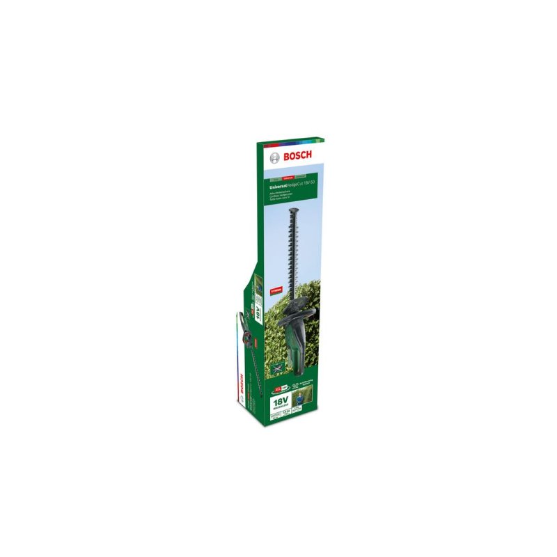 Detalle de Bosch Universal HedgeCut 18V-50: cortasetos sin cable para setos medianos