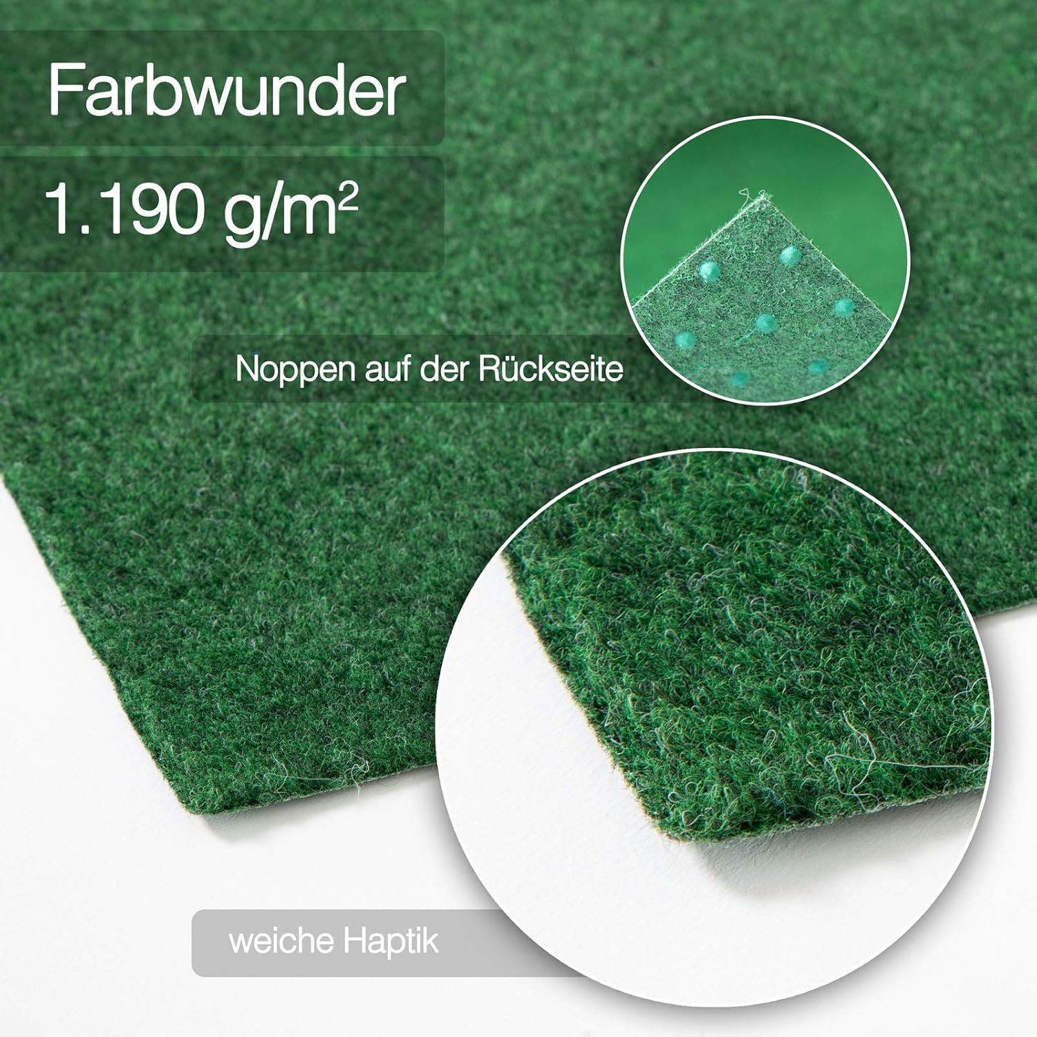Thumbnail 5 de Floordirekt Rasenteppich Farbwunder Pro – Balkonteppich aus Kunstrasen (200 x 350 cm, Grau)