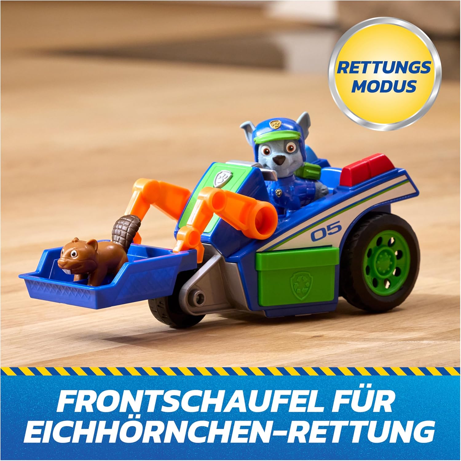 Thumbnail 2 de PAW Patrol – Search & Rescue: Rockys Rettungs-Fahrzeug (Rückziehmotor), ca. 15 cm inkl. Figur & Eichhörnchen