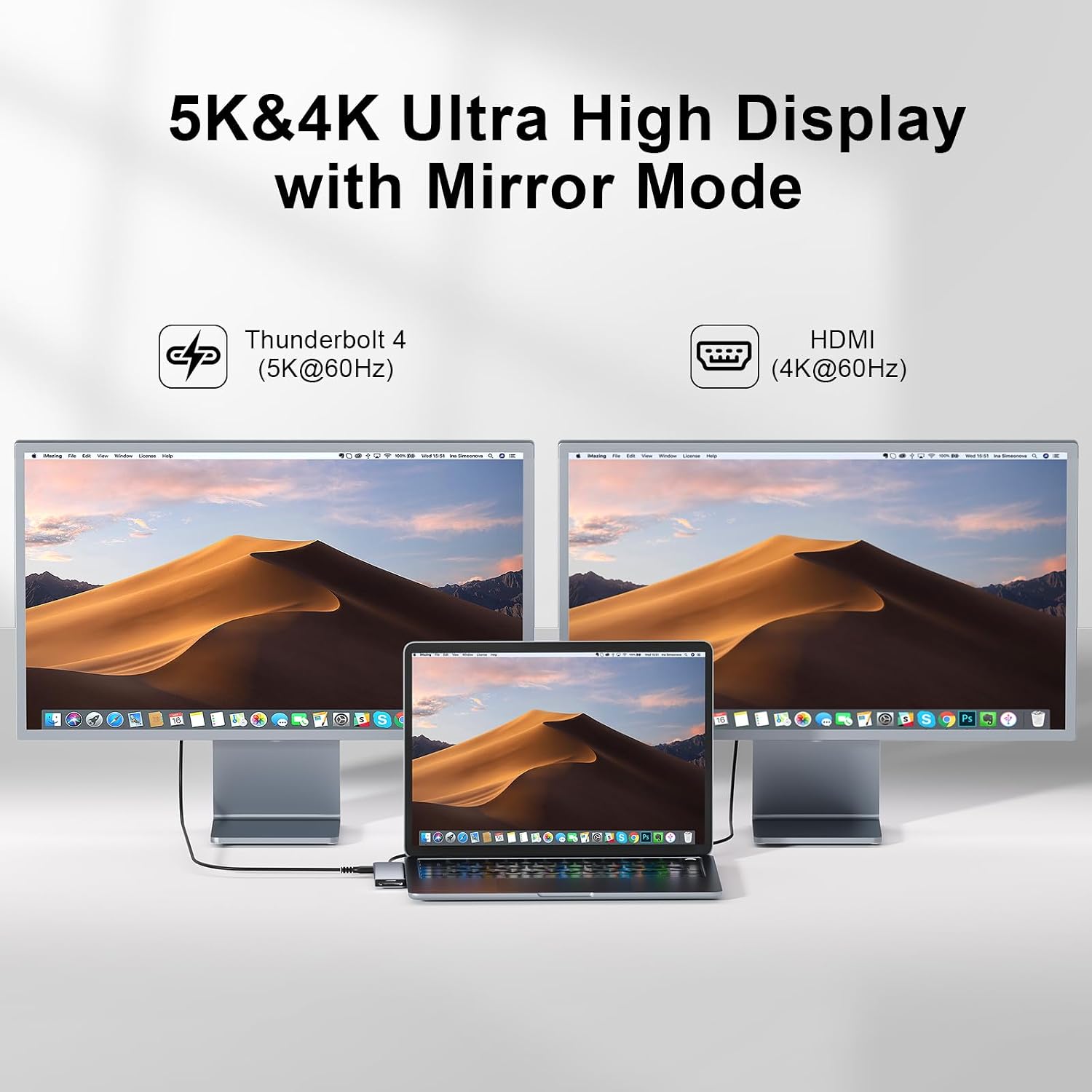 Detalle de ZanBix USB C Hub 7 in 2 per MacBook