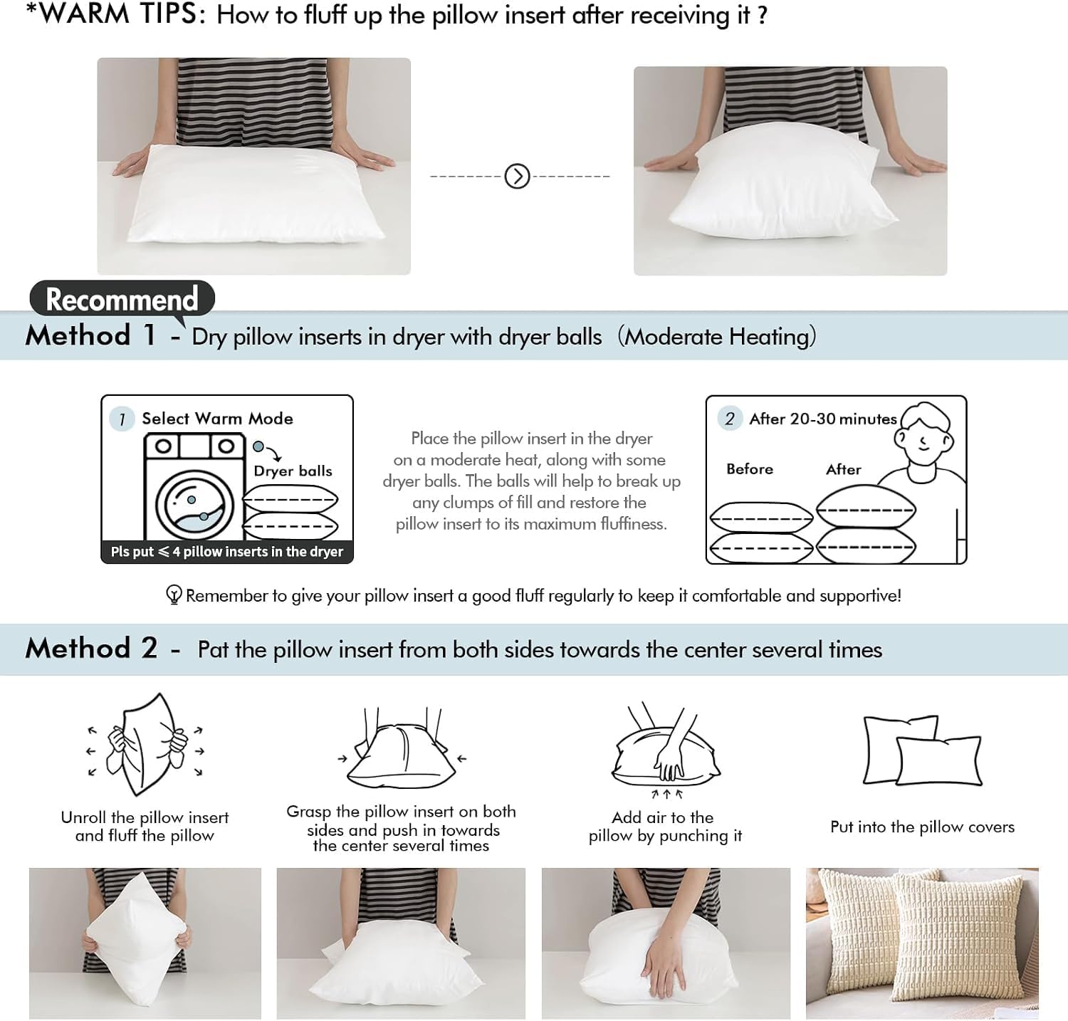 Thumbnail 6 de MIULEE Pillow Insert 12x24 Inch