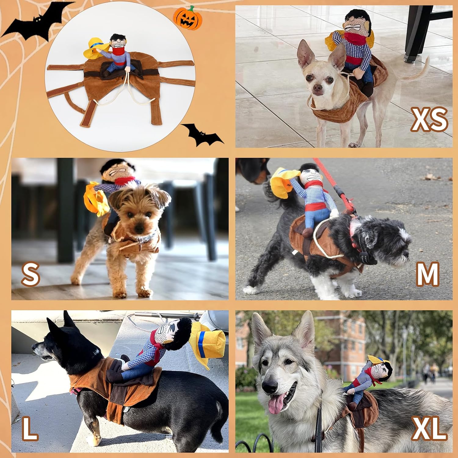 Detalle de T2Y Cowboy Dog Costume, Adjustable Fit