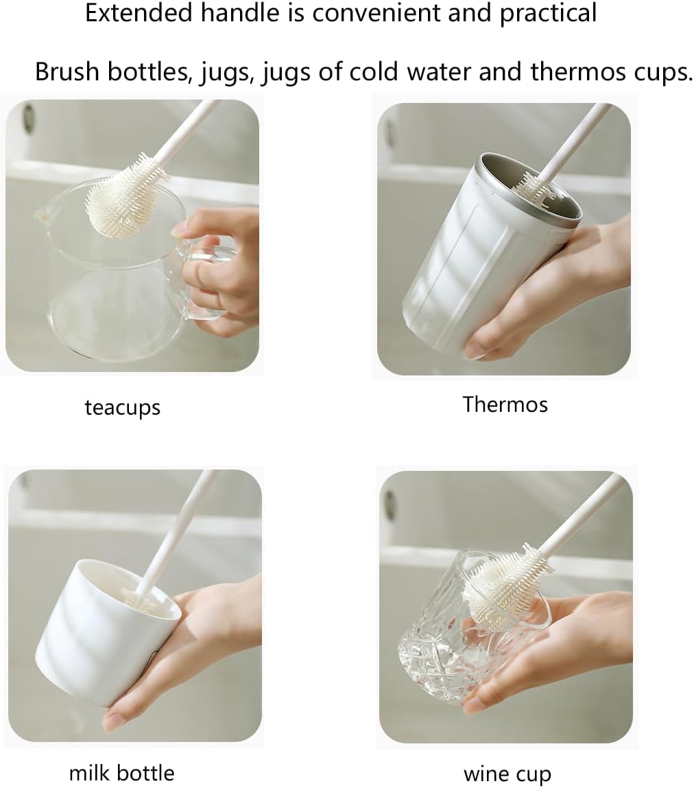 Thumbnail 6 de XiaZhiZhen Flaschenbürste lang – Silikon-Flaschenbürste für Deckel & Strohhalm, 2er-Set