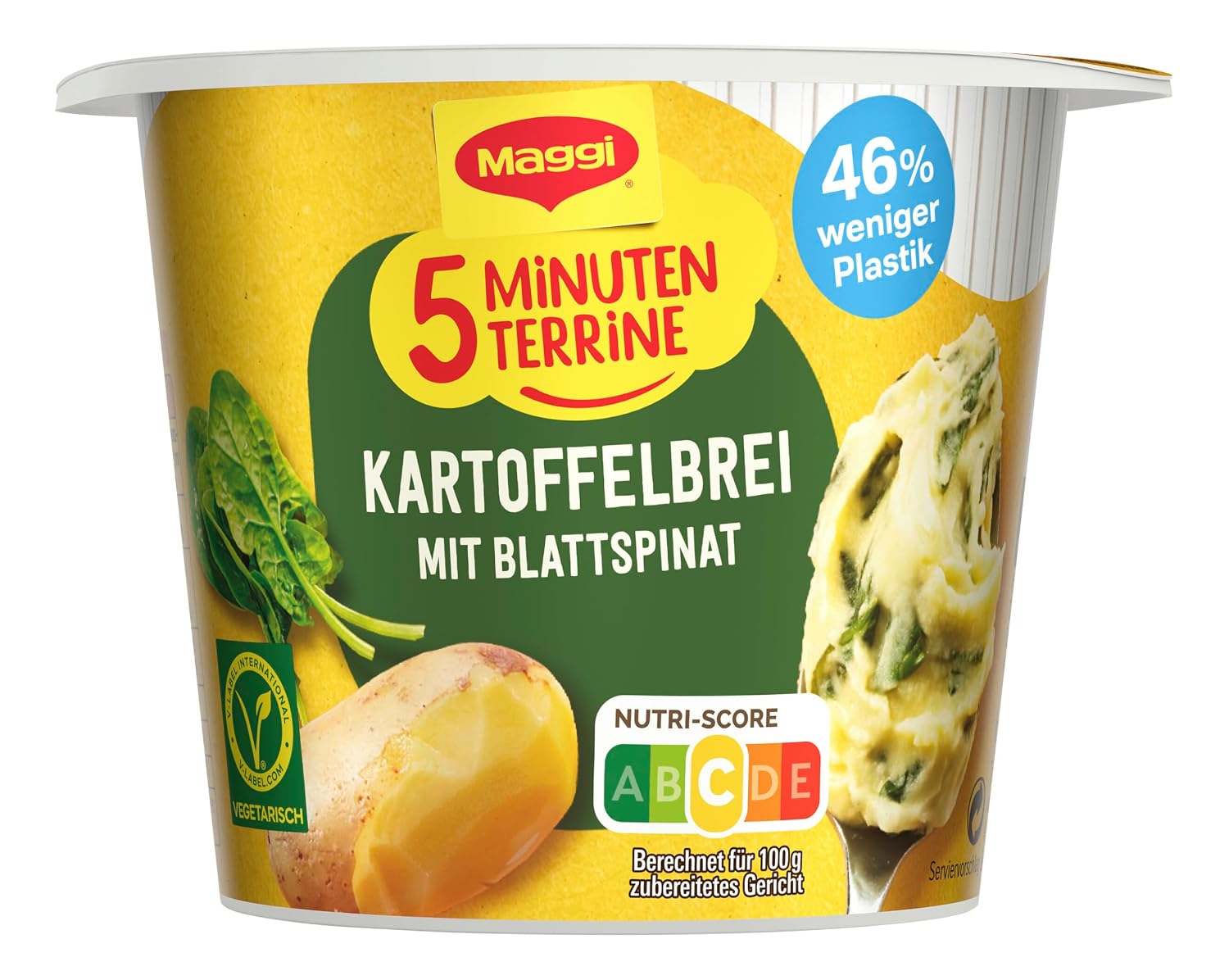 Detalle de MAGGI 5 Minuten Terrine Kartoffelbrei mit Blattspinat – 8 x 47 g