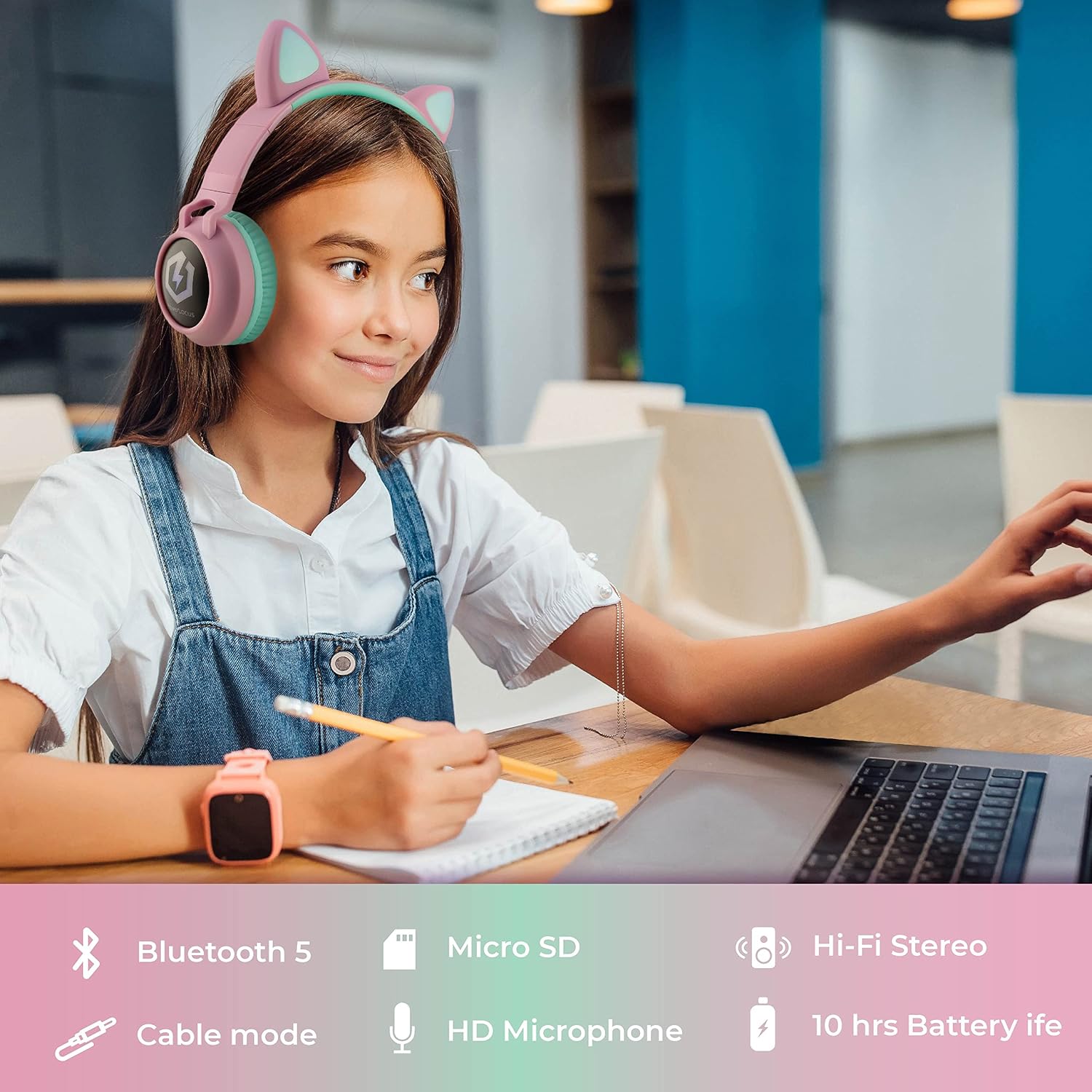 Detalle de PowerLocus Bluetooth kids headphones 15m