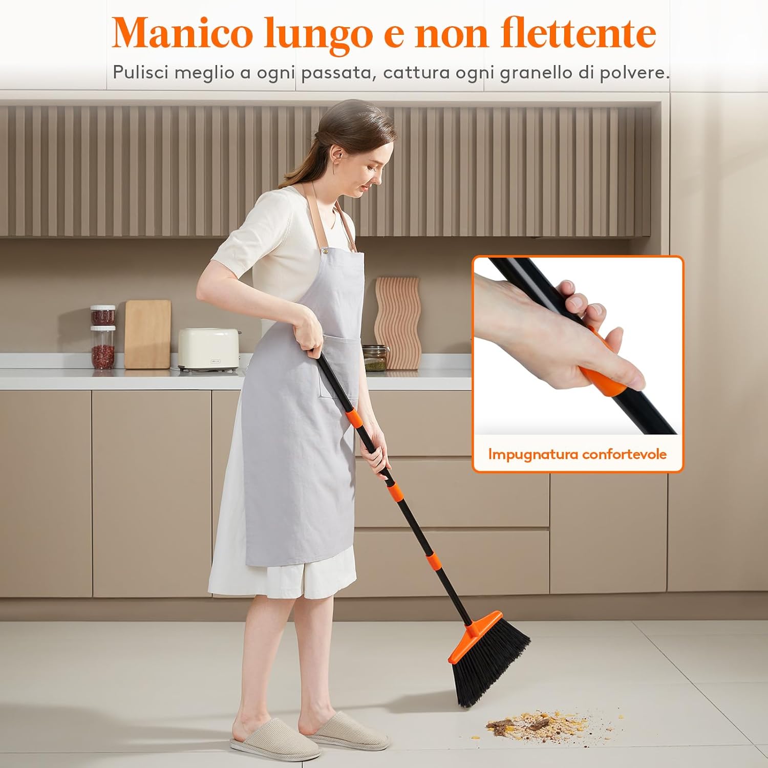 Thumbnail 4 de Lifewit Scopa da Esterno 135 cm – Scopa da Giardino con Manico Regolabile, 2 Pezzi, Ø 33 cm di spazzola
