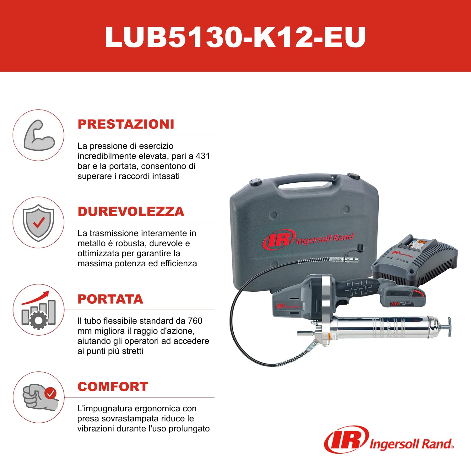 Thumbnail 1 de Ingersoll Rand LUB5130 pistola ingrassatrice 20V
