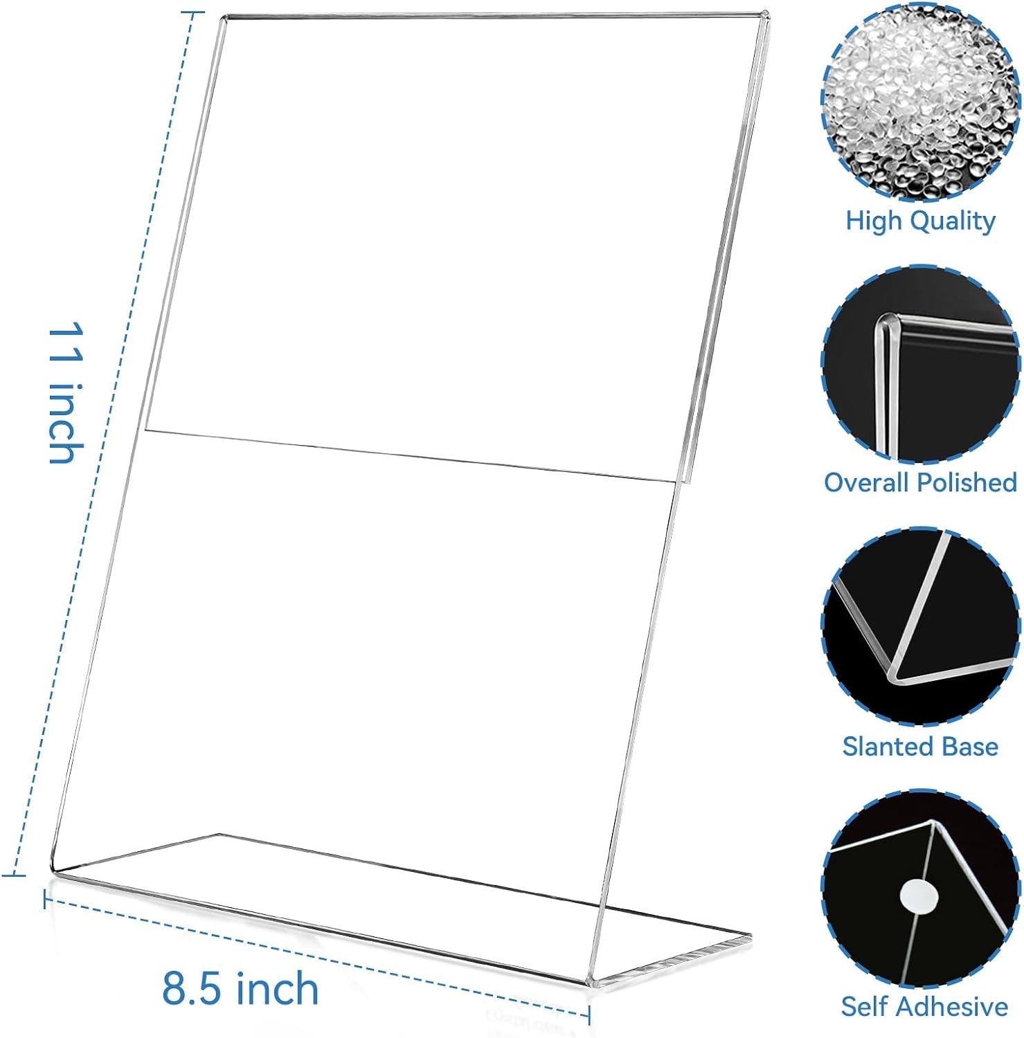 Detalle 2 de EHWINE 0704OSH07T12 Acrylic Sign Holders, 12-Pack, Clear 8.5 x 11-inch L-Shape