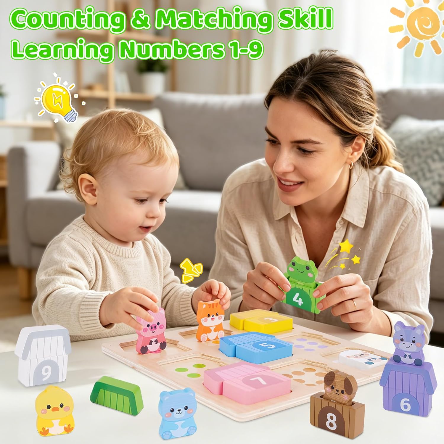 Detalle 2 de Wooden animal matching toy