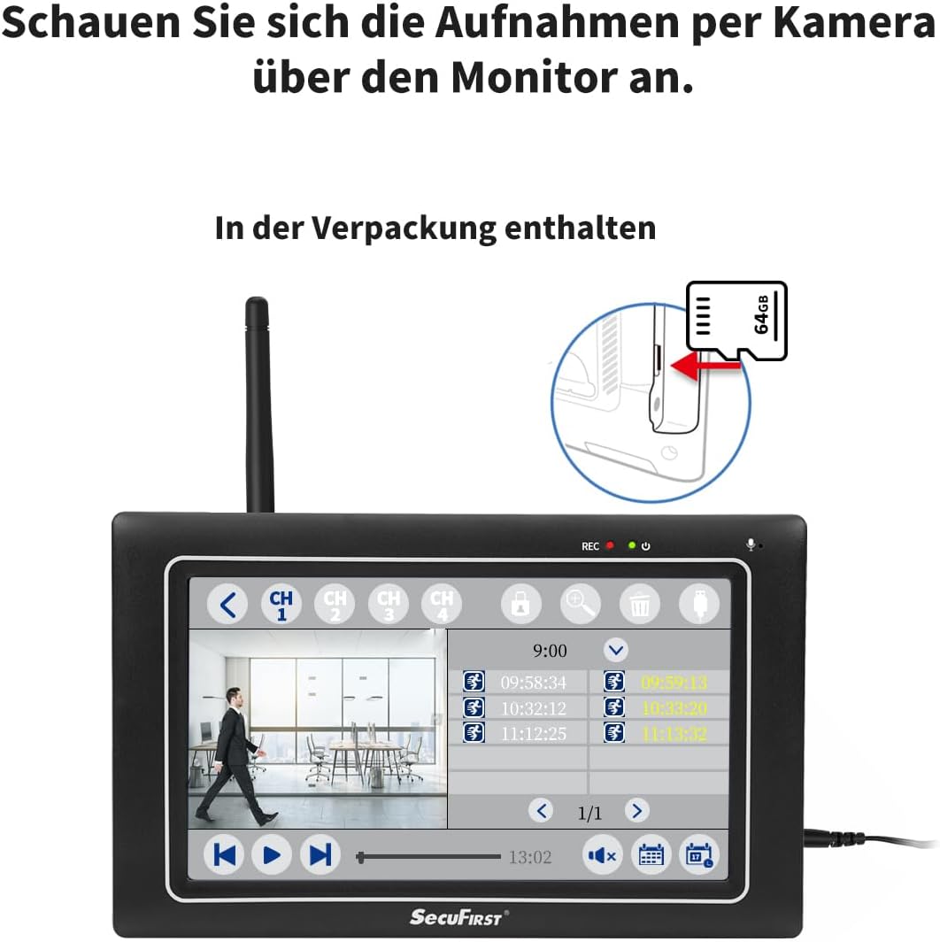 Detalle 2 de SecuFirst 2K Überwachungskamera 7 Zoll