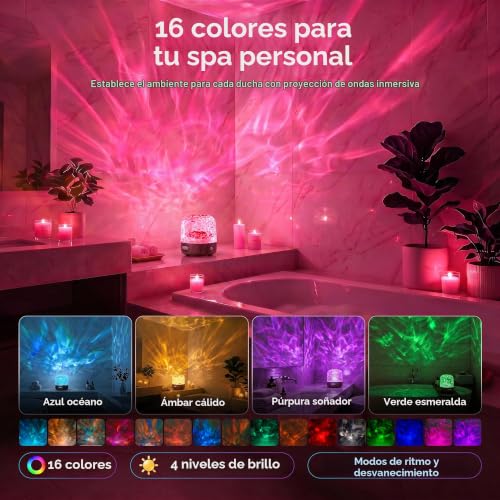 Detalle de UPXNBOR Proyector Estrellas Luz Nocturna Inalámbrica con Altavoz Bluetooth
