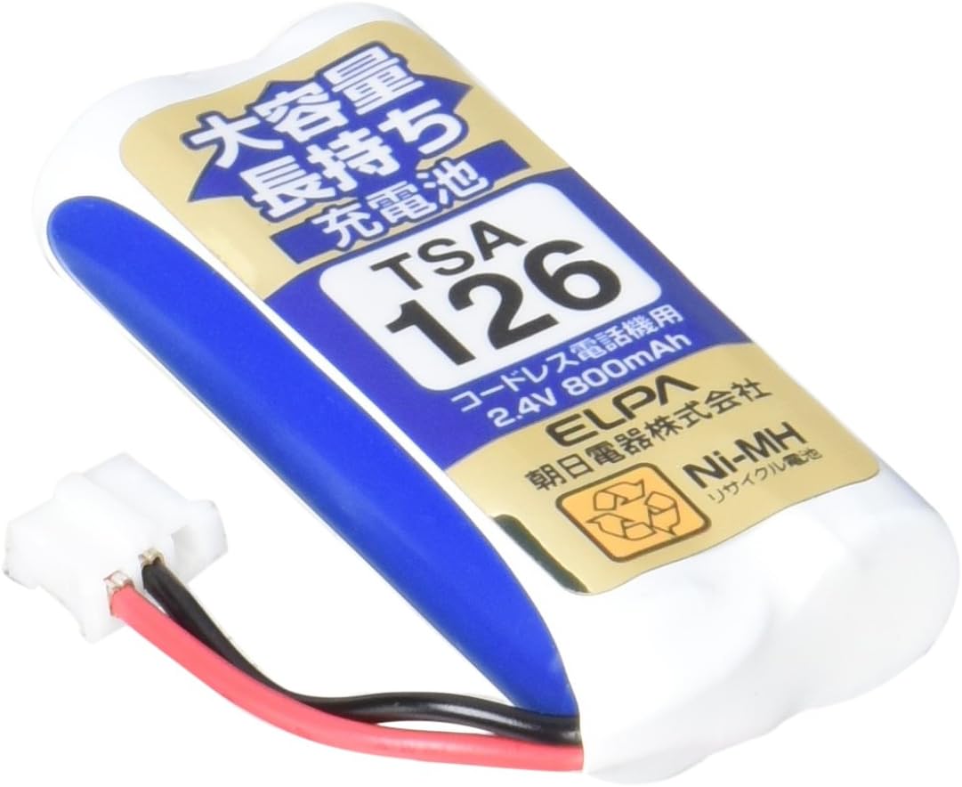 Detalle de ELPA TSA-090 子機用充電池 3.6V・800mAhのニッケル水素タイプ