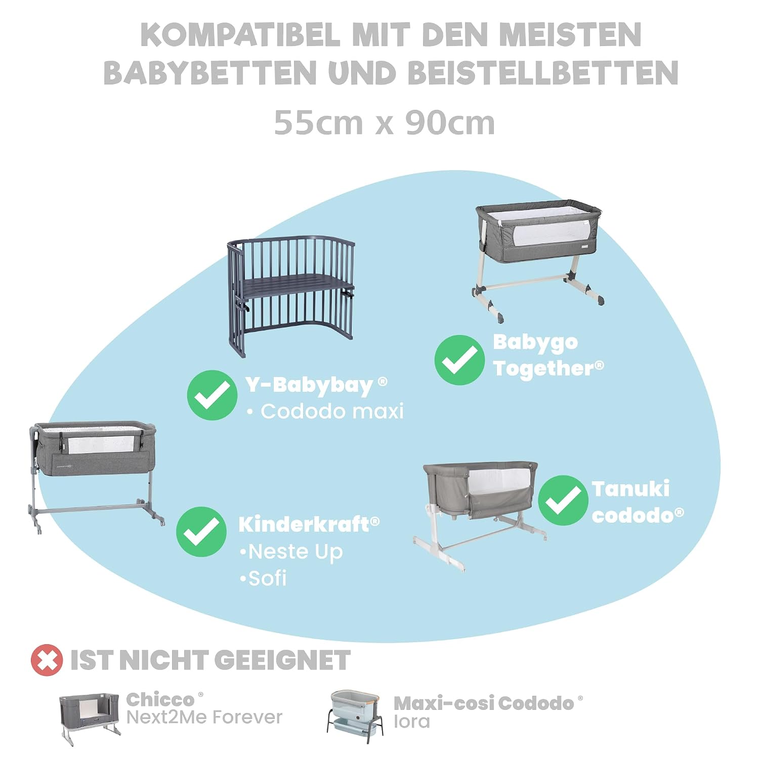 Thumbnail 4 de 2X Spannbettlaken + Matratzenschoner 55x90cm