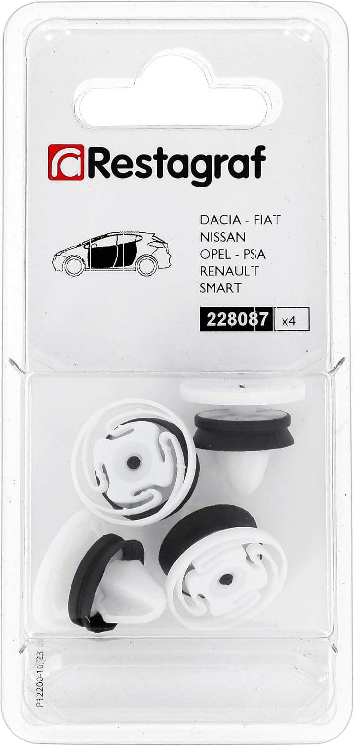 Detalle de Restagraf attacchi per pannello in poliacetale ed elastomero (RIF. 228087) – blister da 4
