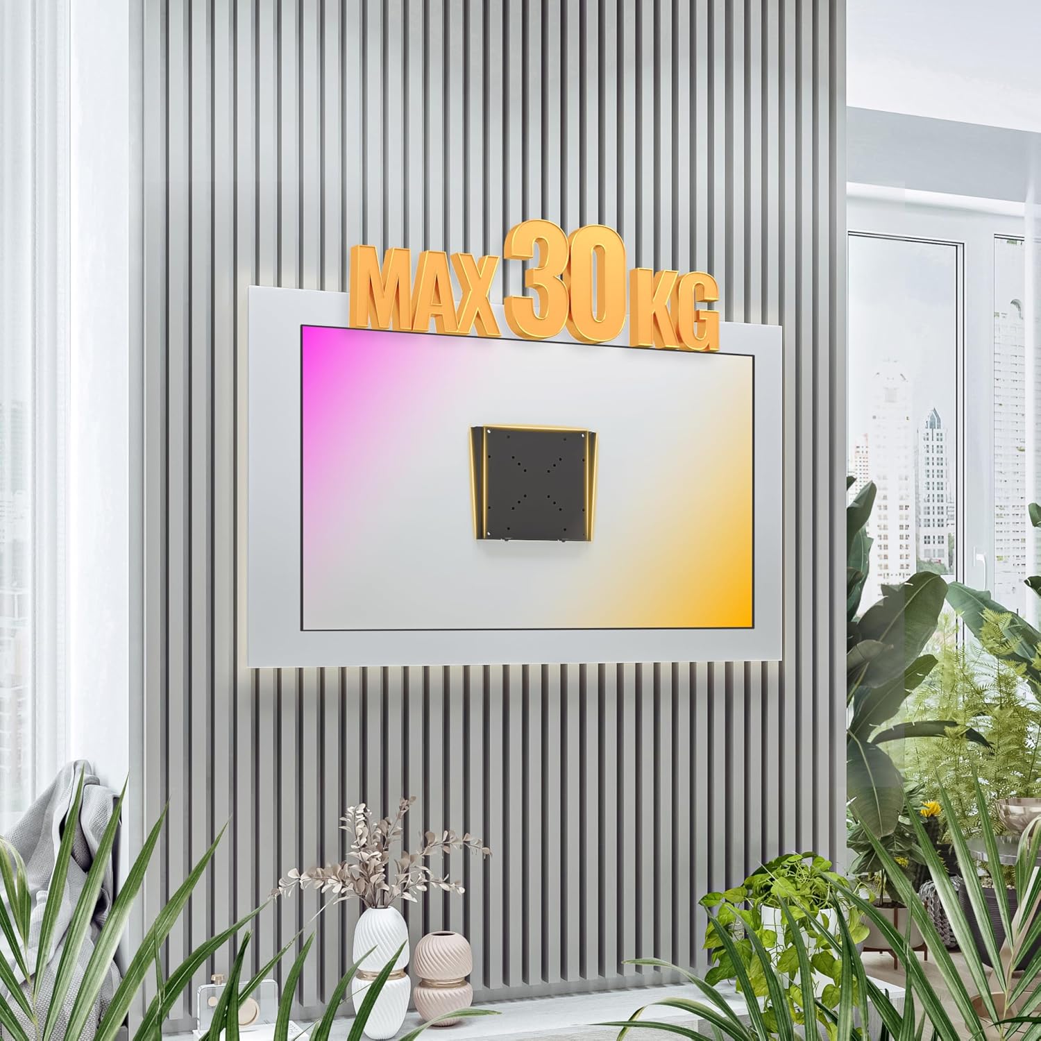 Detalle de RICOO Support mural écran PC F0522 Fixe Ultra-Slim pour écrans 15 à 32" (38 à 81 cm) VESA 50x50 à 200x200, 14 mm