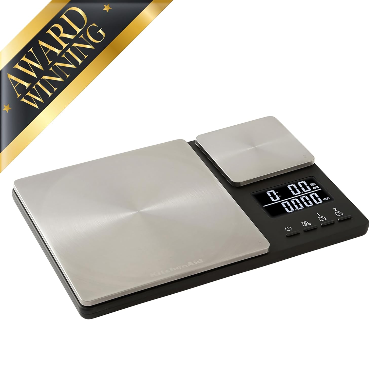 Thumbnail 1 de KitchenAid KQ909 Dual Platform Digital Kitchen and Food Scale (Black with Stainless Steel)