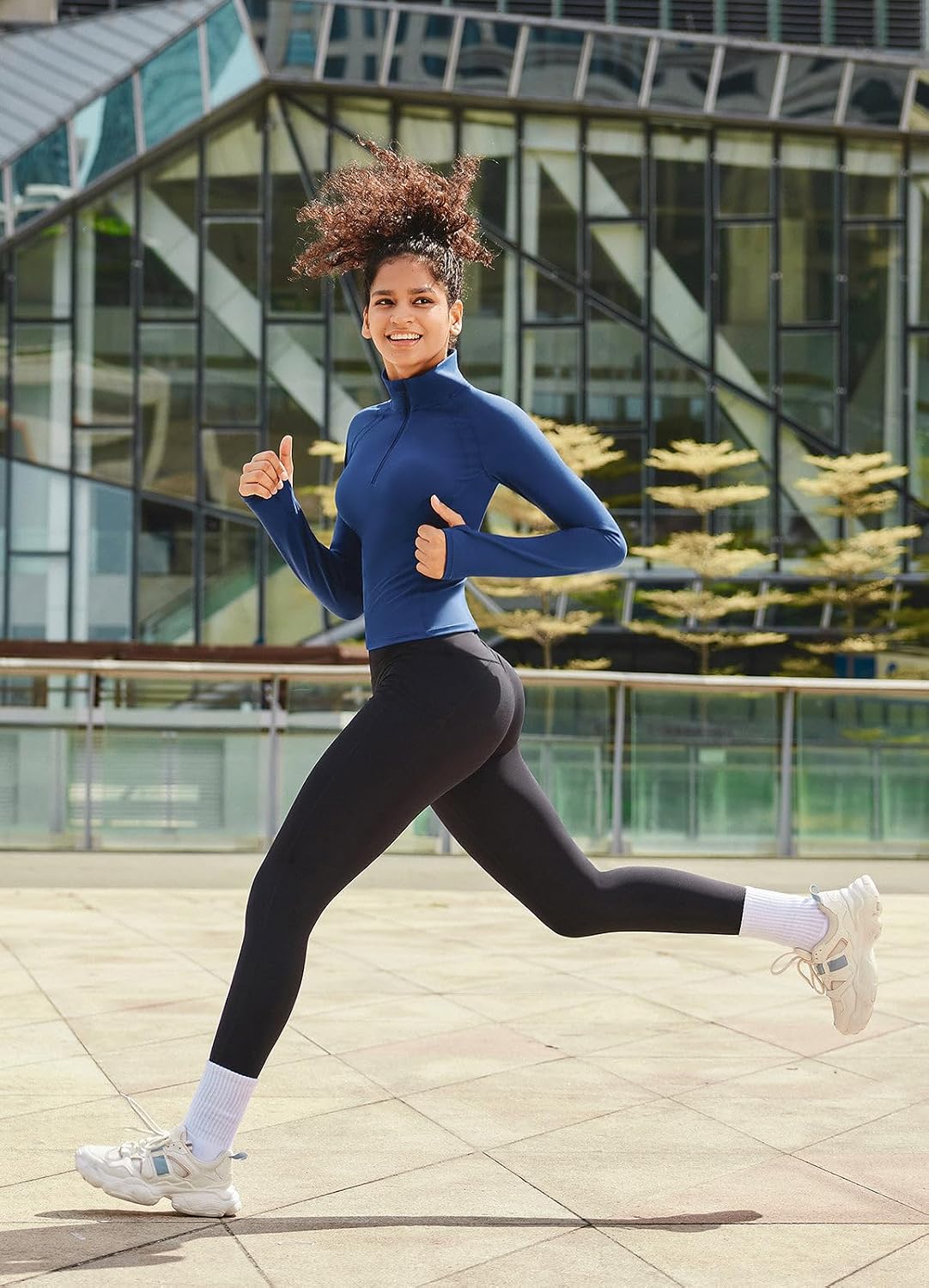 Detalle de BALEAF Women's Fleece-Lined High-Waist Running Leggings 🏃♀