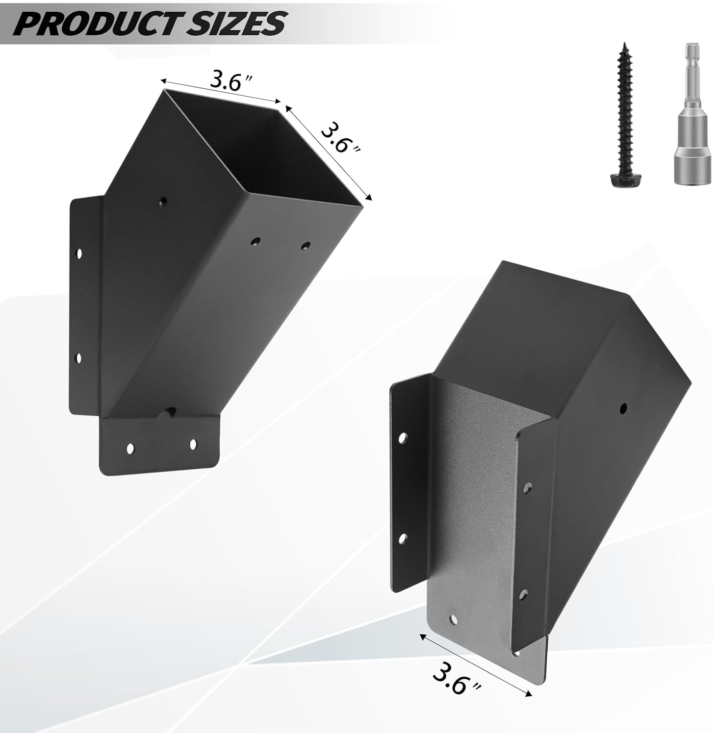 Detalle 2 de 8 Pcs Pergola Bracket Kit 1.6"x3.6" 🛠