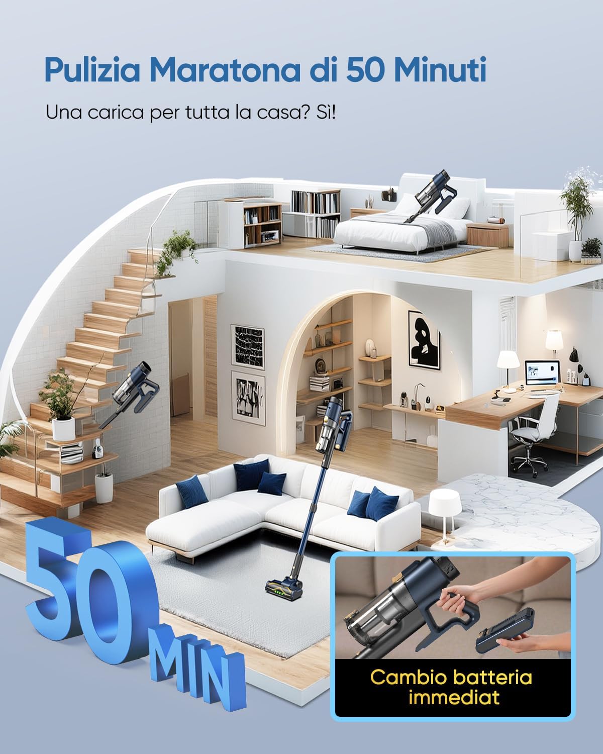 Thumbnail 3 de Vexilar Aspirapolvere Senza Fili V12: potenza, leggerezza e versatilità 2-in-1 per pavimenti e lavaggio