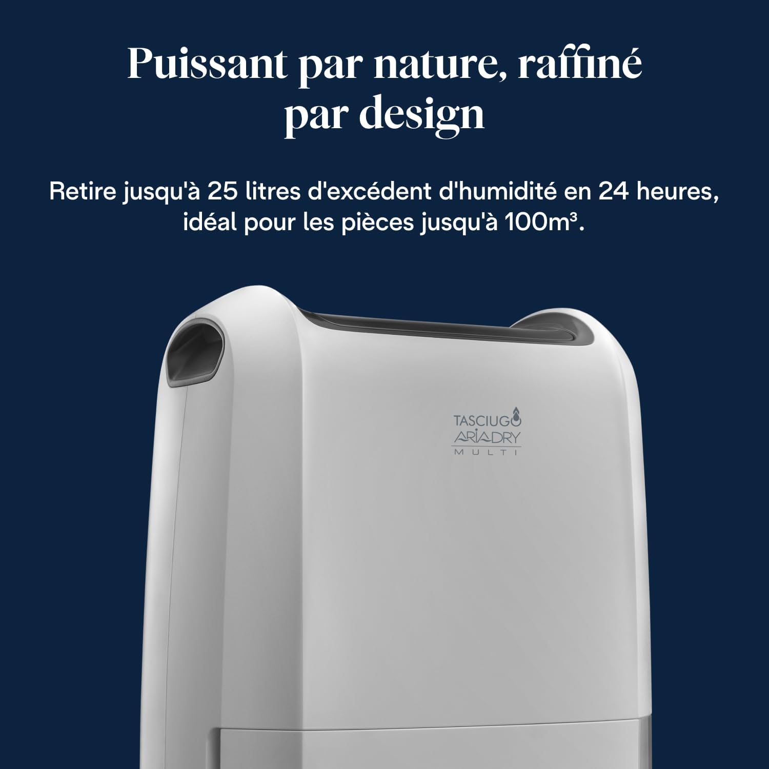 Detalle 2 de De’Longhi Tasciugo AriaDry Multi DDSX225 – Déshumidificateur portable 25L/24h, 90 m³, filtration 2 états, blanc