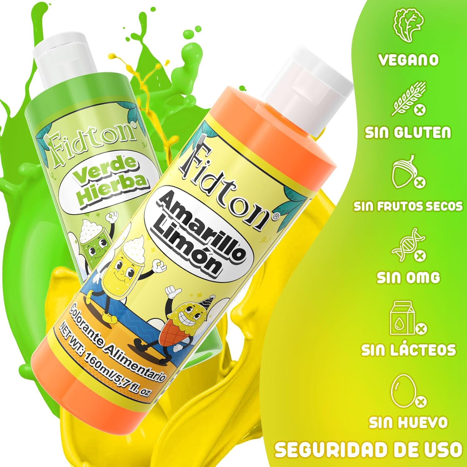 Detalle de Colorante Alimentario Amarillo Limón 160ml - Gran Capacidad 🍋