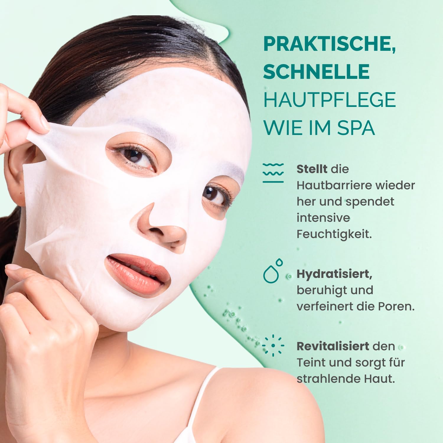 Thumbnail 1 de PLANTIFIQUE Koreanische Gesichtsmaske 5er-Set mit Aloe Vera, Hyaluronsäure & Ceramid NP