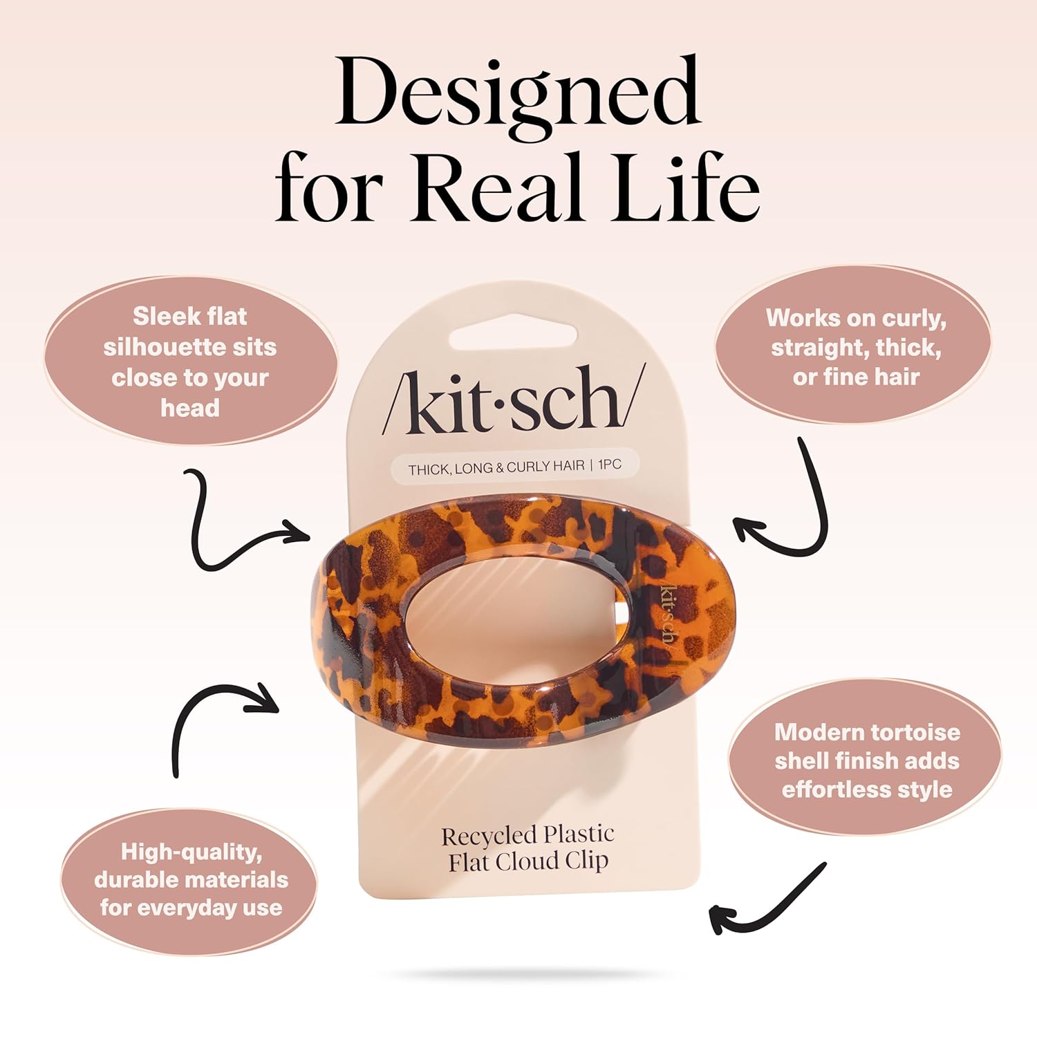 Detalle 2 de Kitsch Large Flat Claw Clips for Women 💇♀