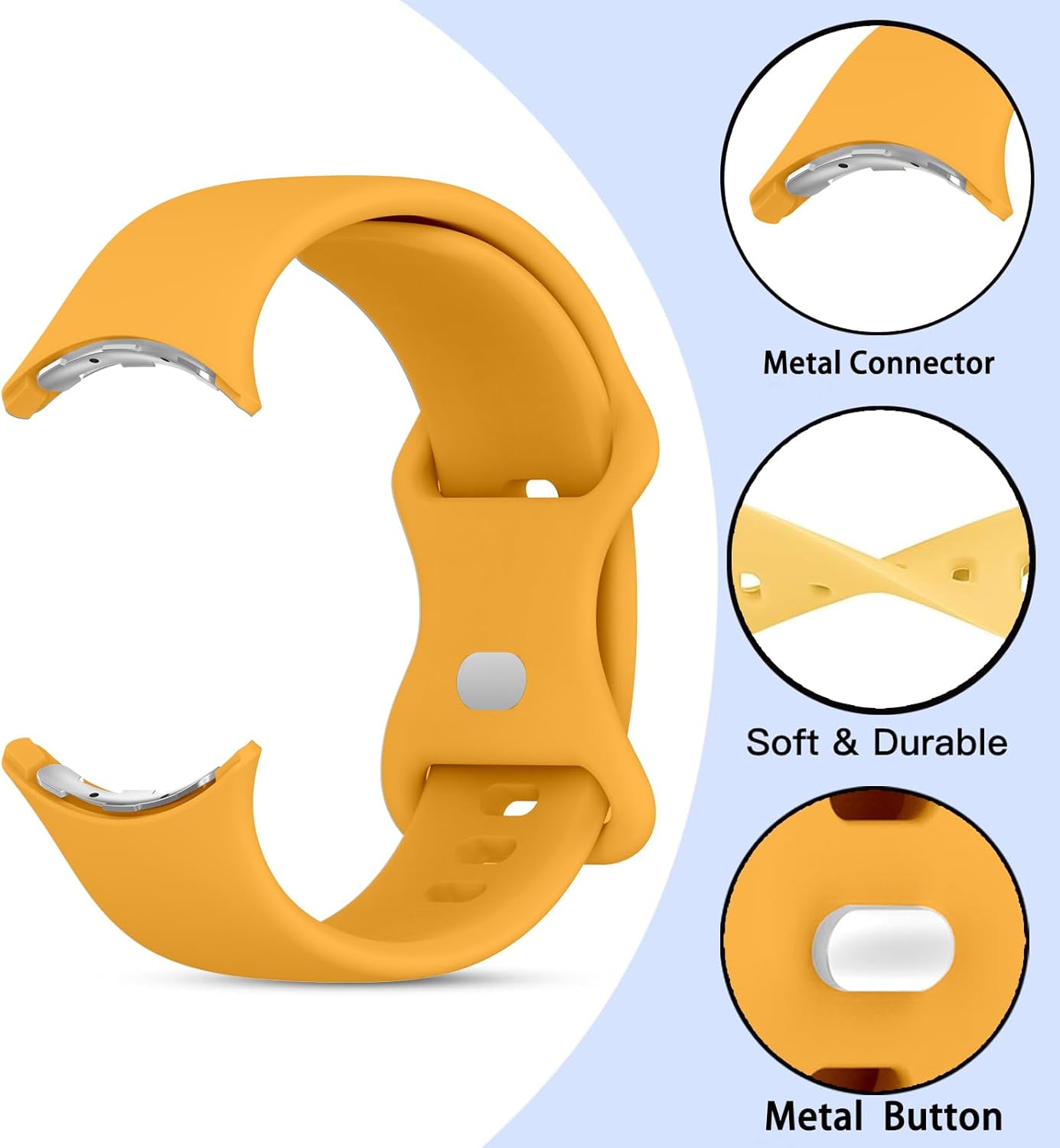 Thumbnail 1 de SUGARJAR Silicone Strap for Google Pixel Watch 3 (41mm) / Pixel Watch 2 / 1