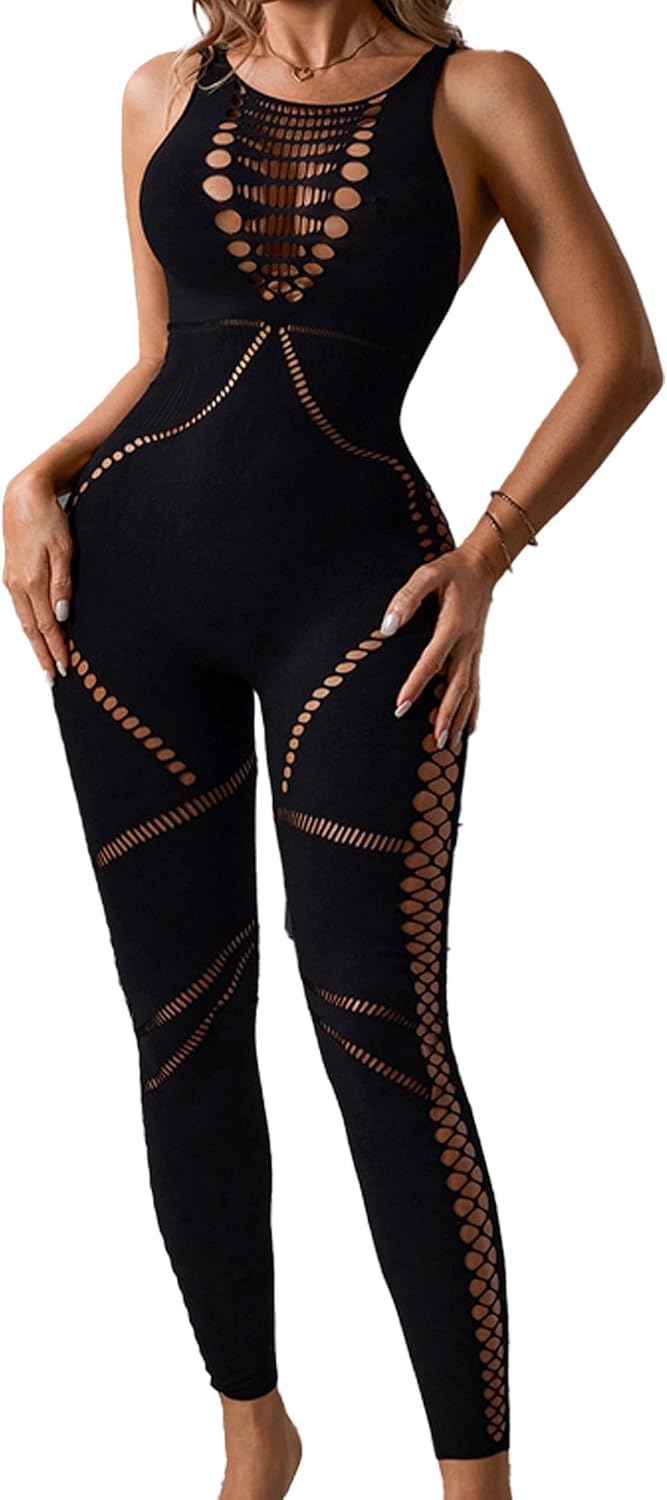Thumbnail 6 de Eagerlove mesh jumpsuit voor dames met zebraprint, transparante delen en mouwloos model
