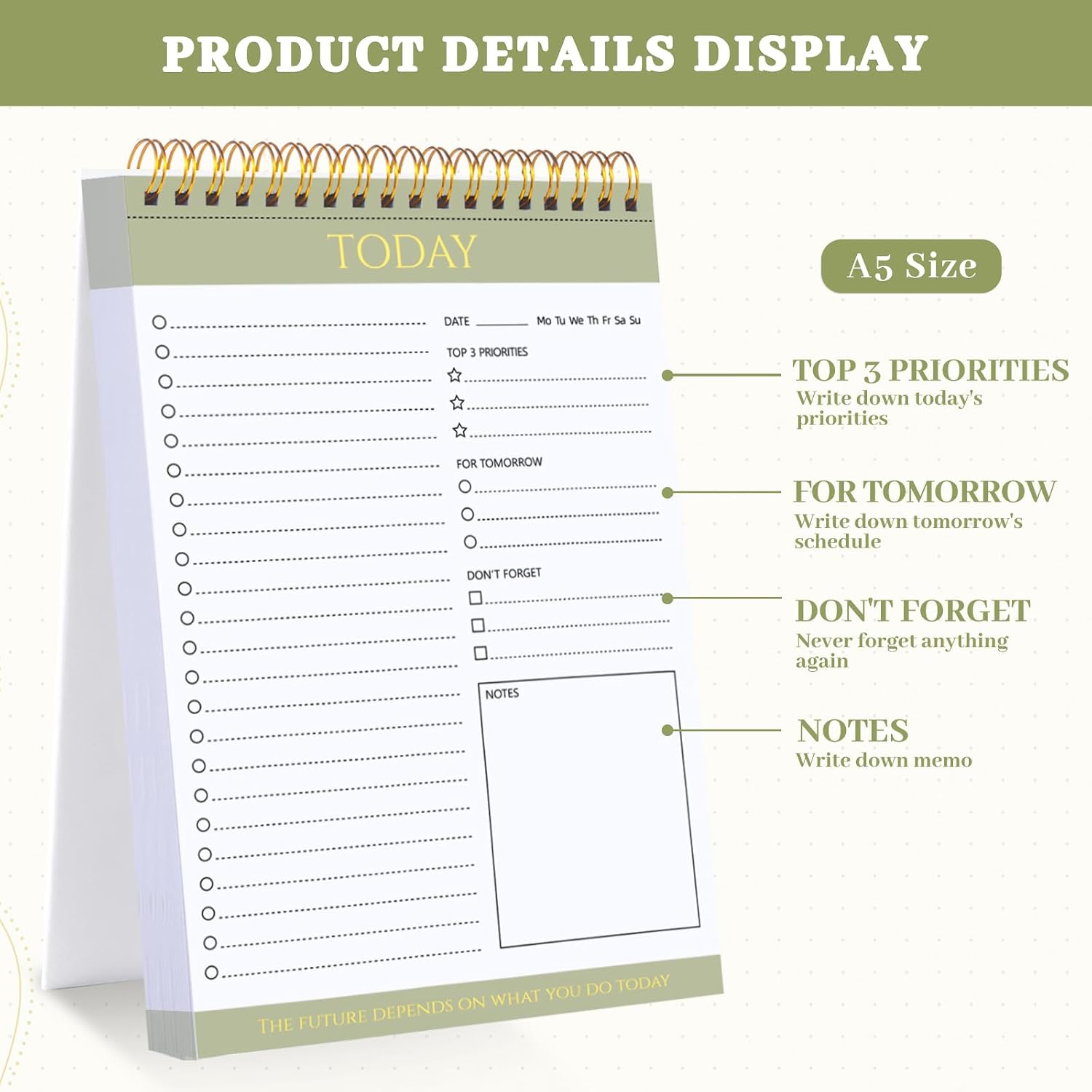 Thumbnail 4 de To do list notepad 2 pack A5 planner 21 x 14 cm